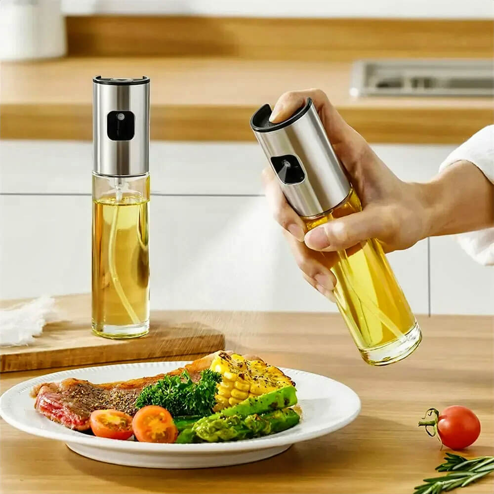 Premium Emilio Oil Spray Bottle - 16oz Glass Mister for Cooking, Baking & Salad Dressing - Perfect for Kitchen, BBQ & Healthy Meal Prep