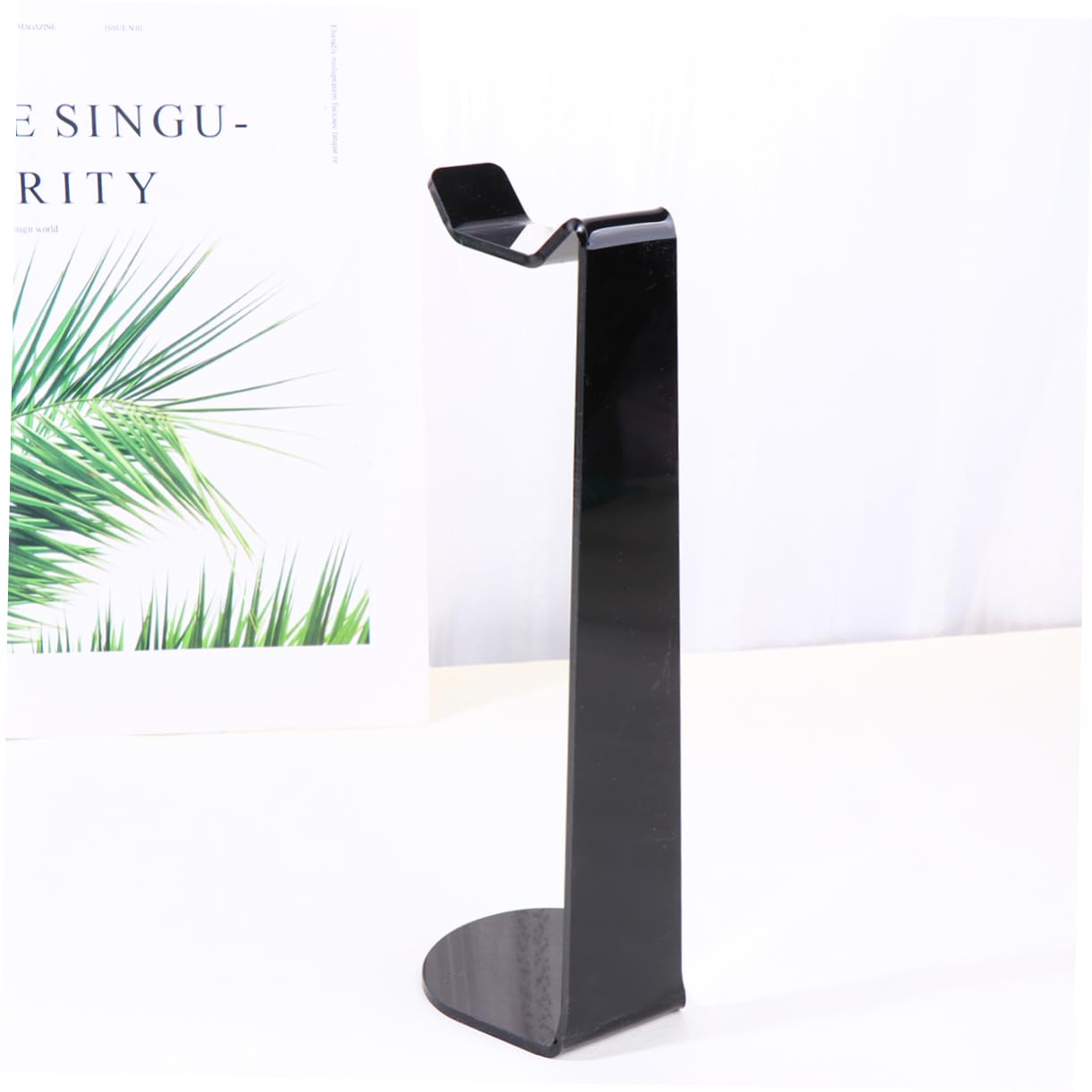 Premium Acrylic Headphone Stand with Flat Base - Universal Fit for Small to Large Headphones | Alipis Desk Headset Holder | Perfect for Office, Gaming & Home Workspace Organization