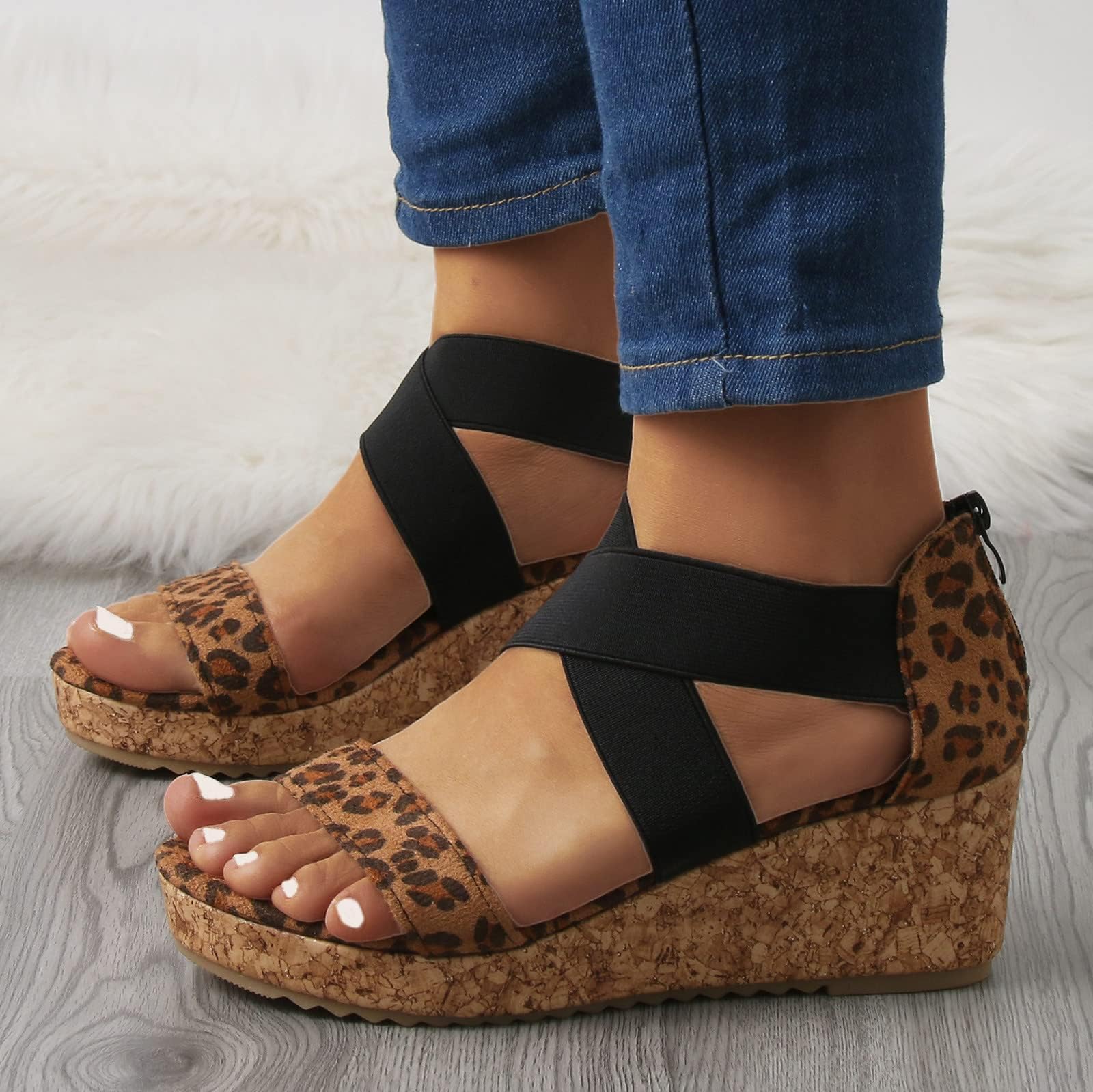 Women's Strappy Wedge Sandals - Open Toe Roman Platform Sandals for Summer, Beach & Casual Wear | Comfortable Dressy Sandals for Outfits, Vacations & Outdoor Activities