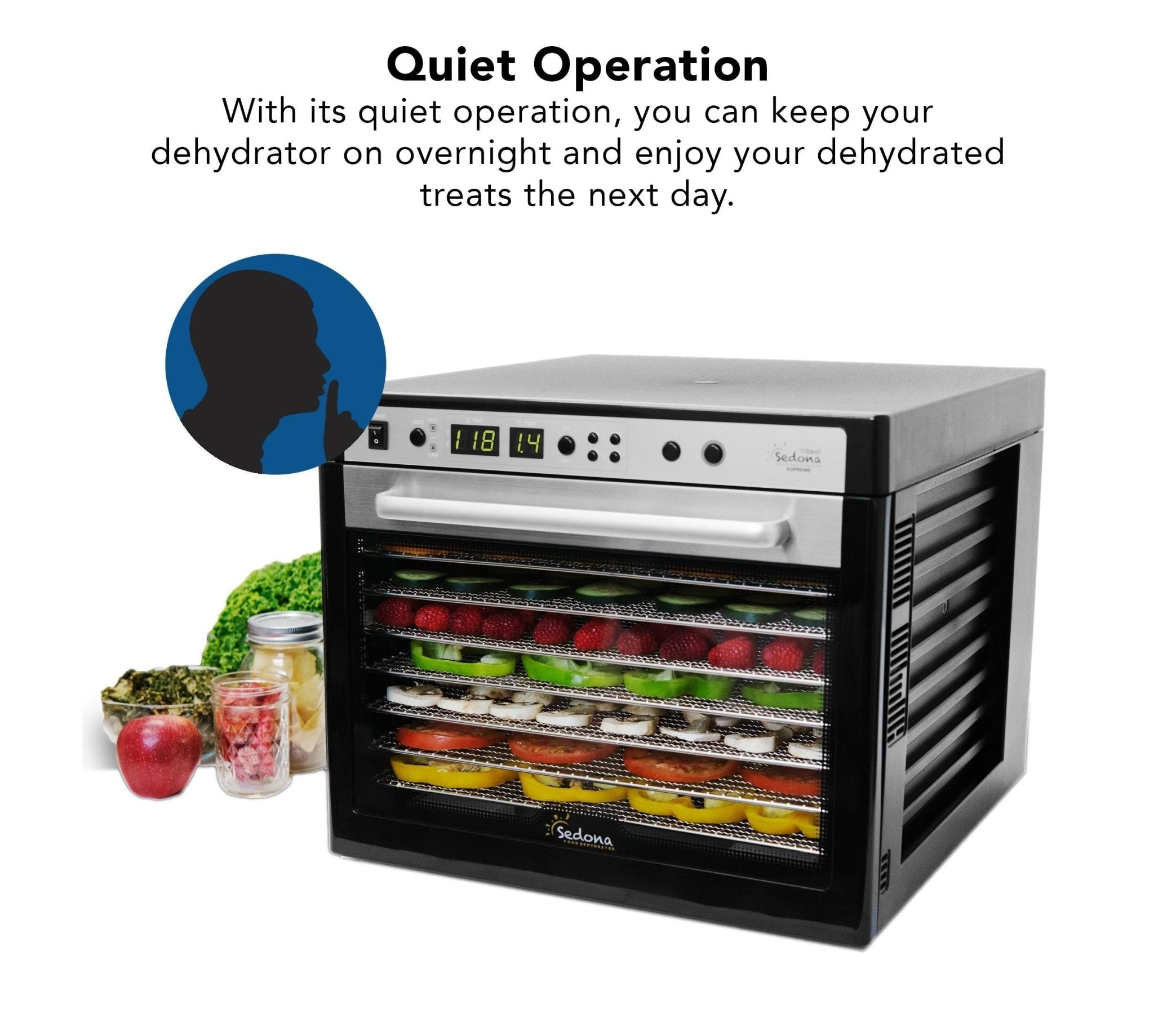Sedona Supreme Commercial Food Dehydrator - Large Capacity for Drying Fruits, Vegetables, Jerky & Herbs - Perfect for Home Kitchen, Restaurants & Food Preservation