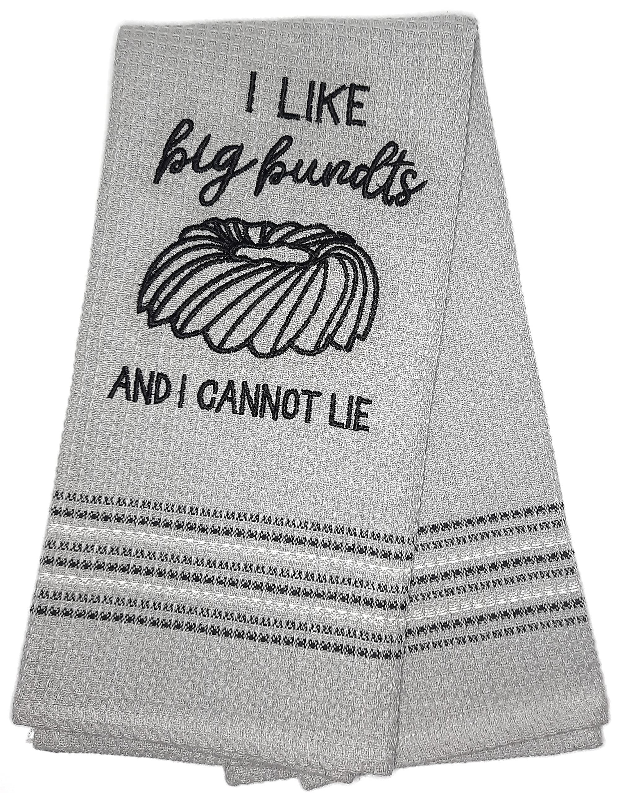 Fun and Cute Sayings Decorative Waffle Kitchen Towels - Absorbent Dish & Hand Towels for Cooking, Baking, and Home Decor