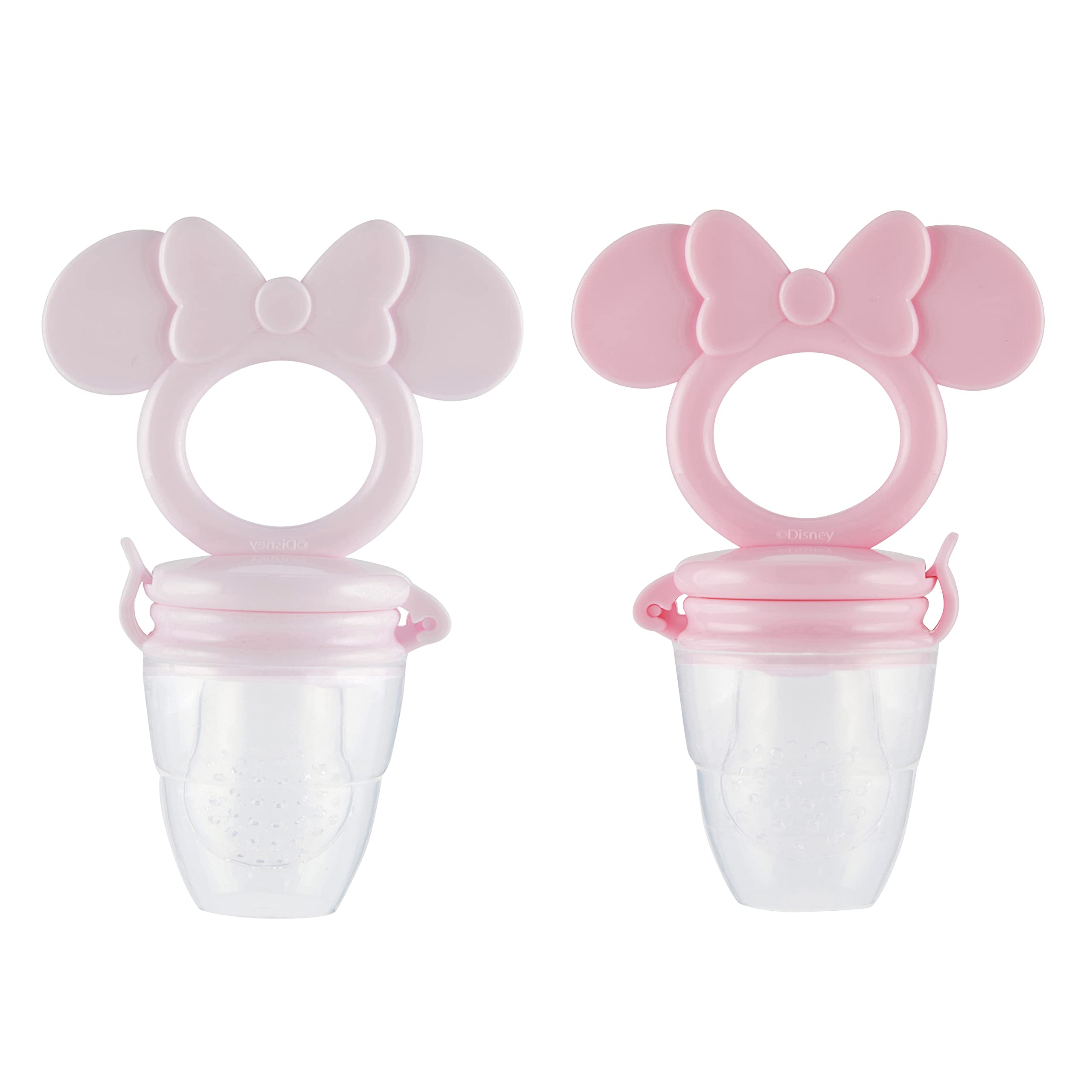 Disney Mickey and Minnie Teether with Fruit Feeder - BPA-Free Baby Teething Toy for Soothing Gums | Safe & Durable Silicone Design | Perfect for On-the-Go Parenting & Infant Oral Care