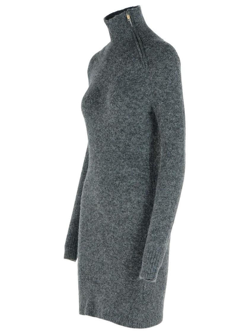 Ohara Dark Grey Baby Alpaca Blend Dress - Soft & Luxurious Women's Knitwear for Fall & Winter, Perfect for Office, Date Night & Holiday Parties