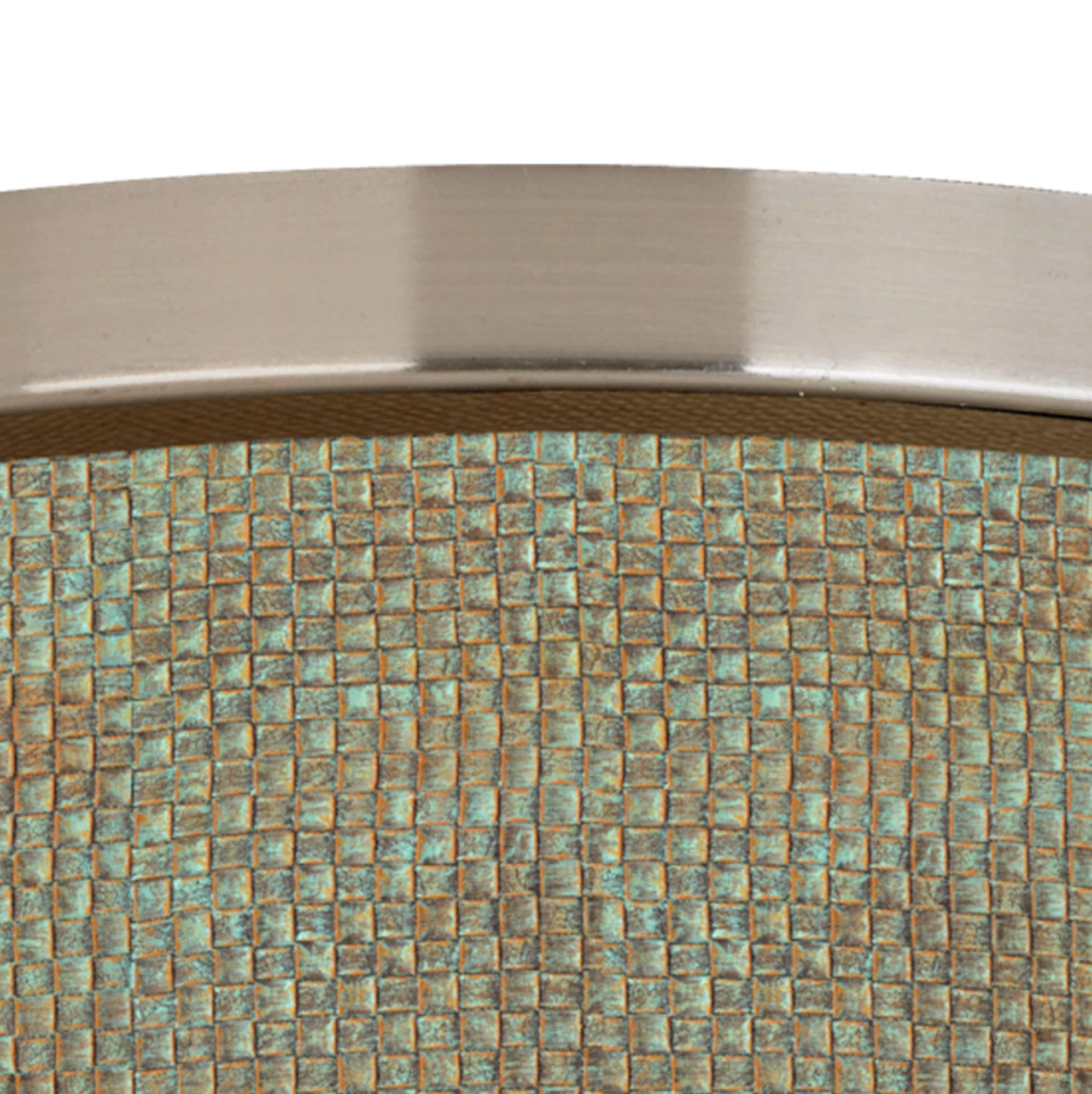 Interweave Patina Giclee Energy Efficient LED Ceiling Light with Printed Fabric Shade - Perfect for Living Room, Bedroom & Dining Room Lighting