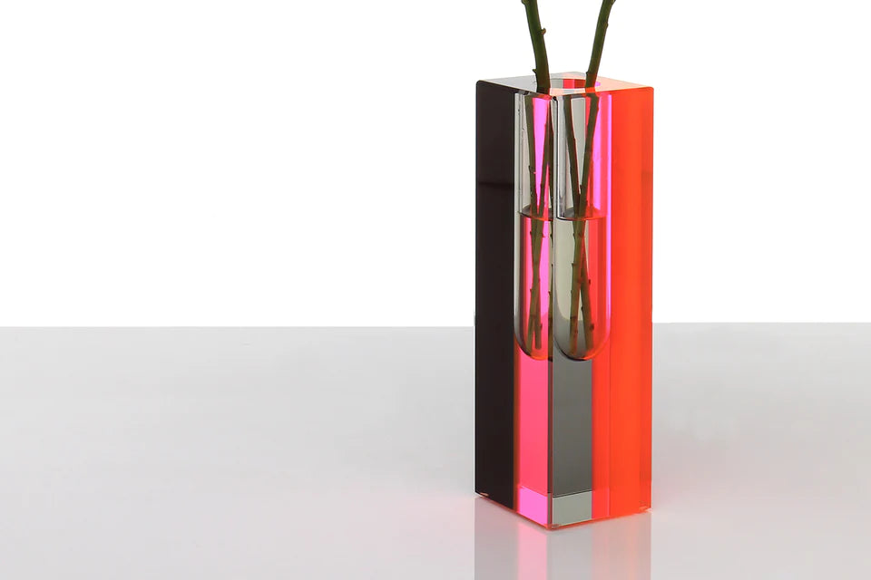 Alexandra Von Furstenberg Eclipse Tall Pink Vase - Limited Edition Home Decor for Modern Living Rooms & Luxury Gift Ideas