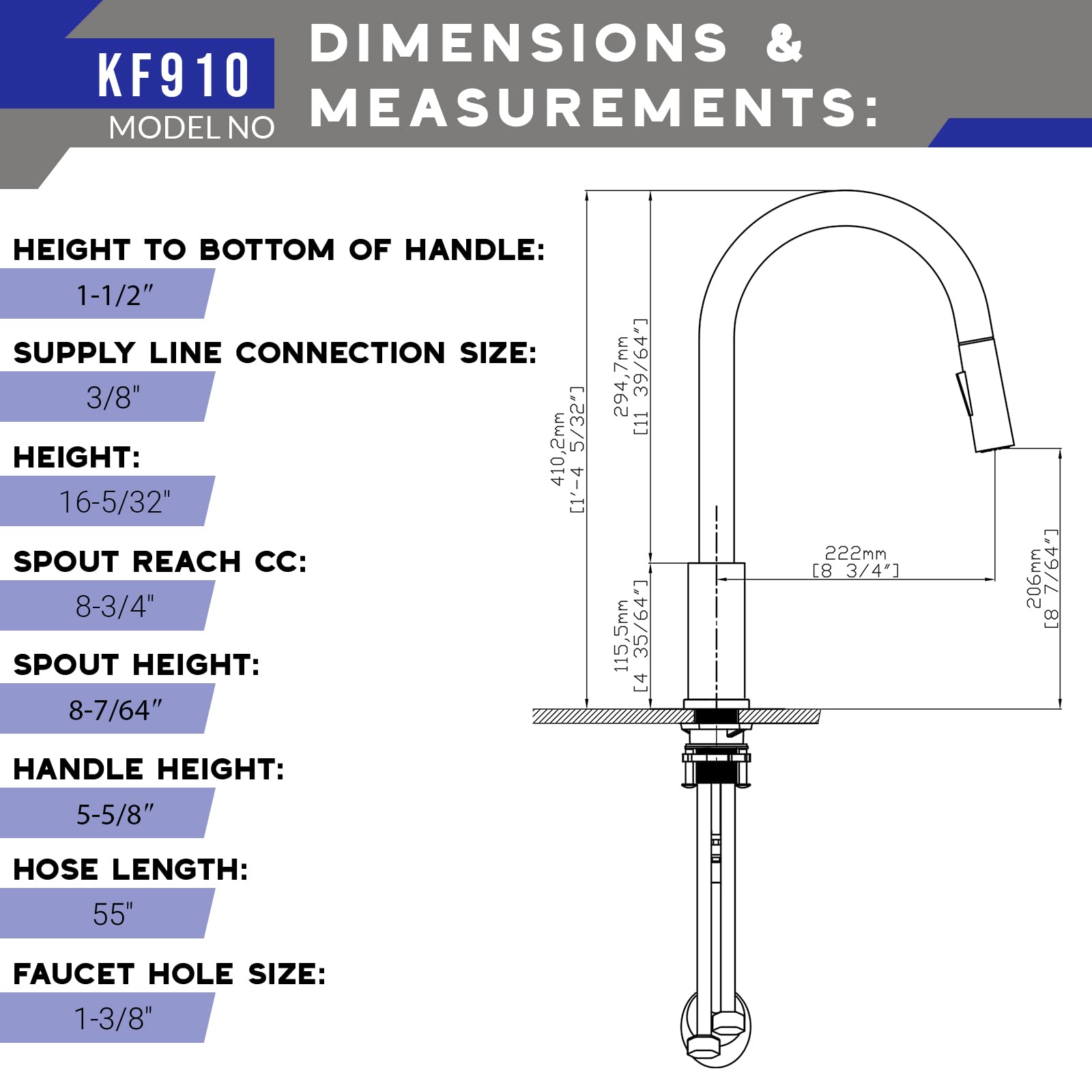 Strictly Sinks Pull Down Kitchen Faucet - Black Laundry Faucet with Pull Down Sprayer, 360° Swiveling Spout & Dual Spray/Stream Modes for Kitchen, Bar & Laundry Sink - Perfect for Washing Dishes, Filling Pots & Cleaning Tasks