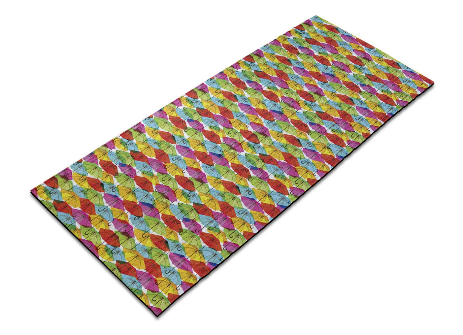Ambesonne Non-Slip Yoga Mat Towel - Vibrant Abstract Rain Design, Sweat Absorbent for Yoga & Pilates, 25
