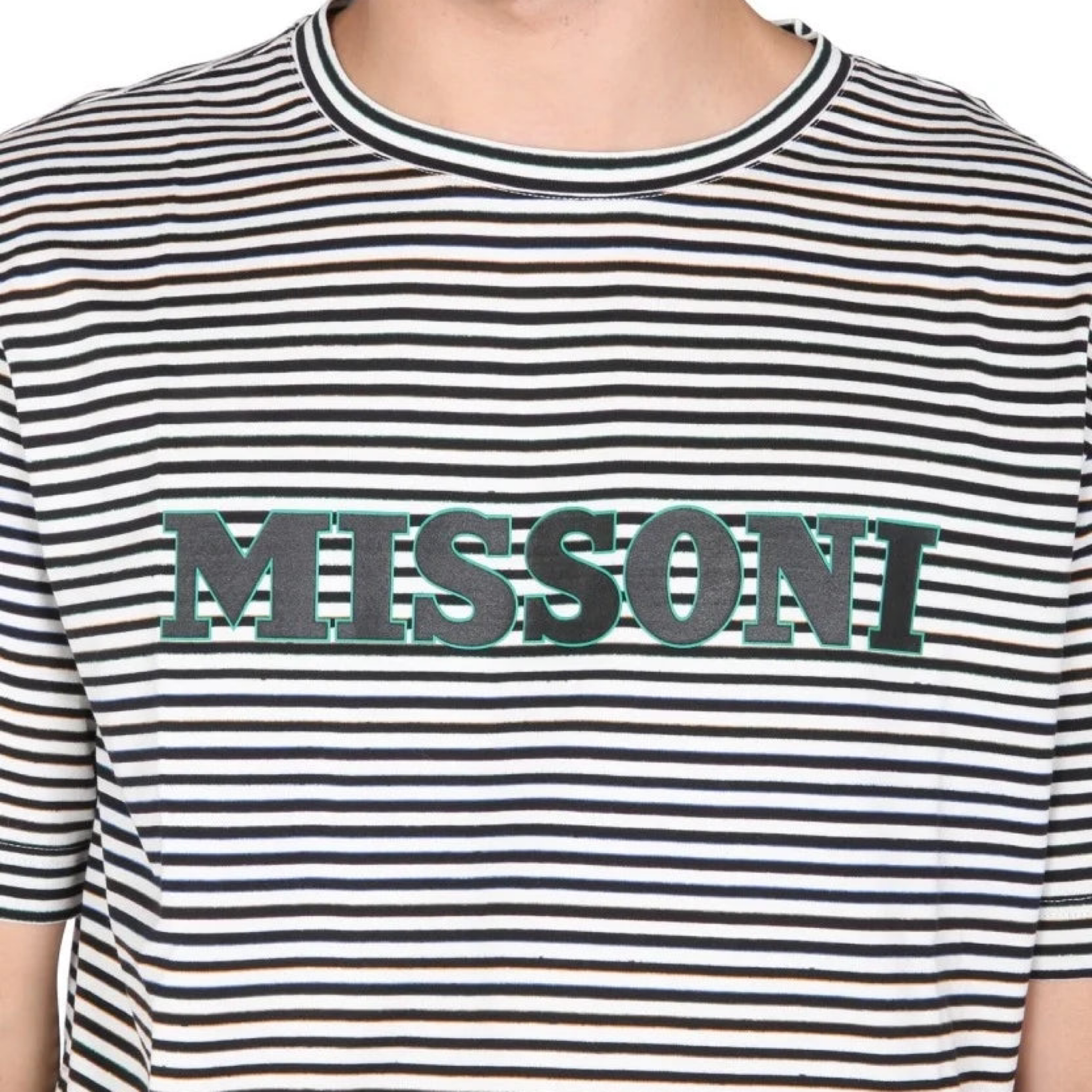 Missoni Striped Logo T-Shirt for Women - Fashionable Cotton Tee for Casual Wear, Outings & Summer Style