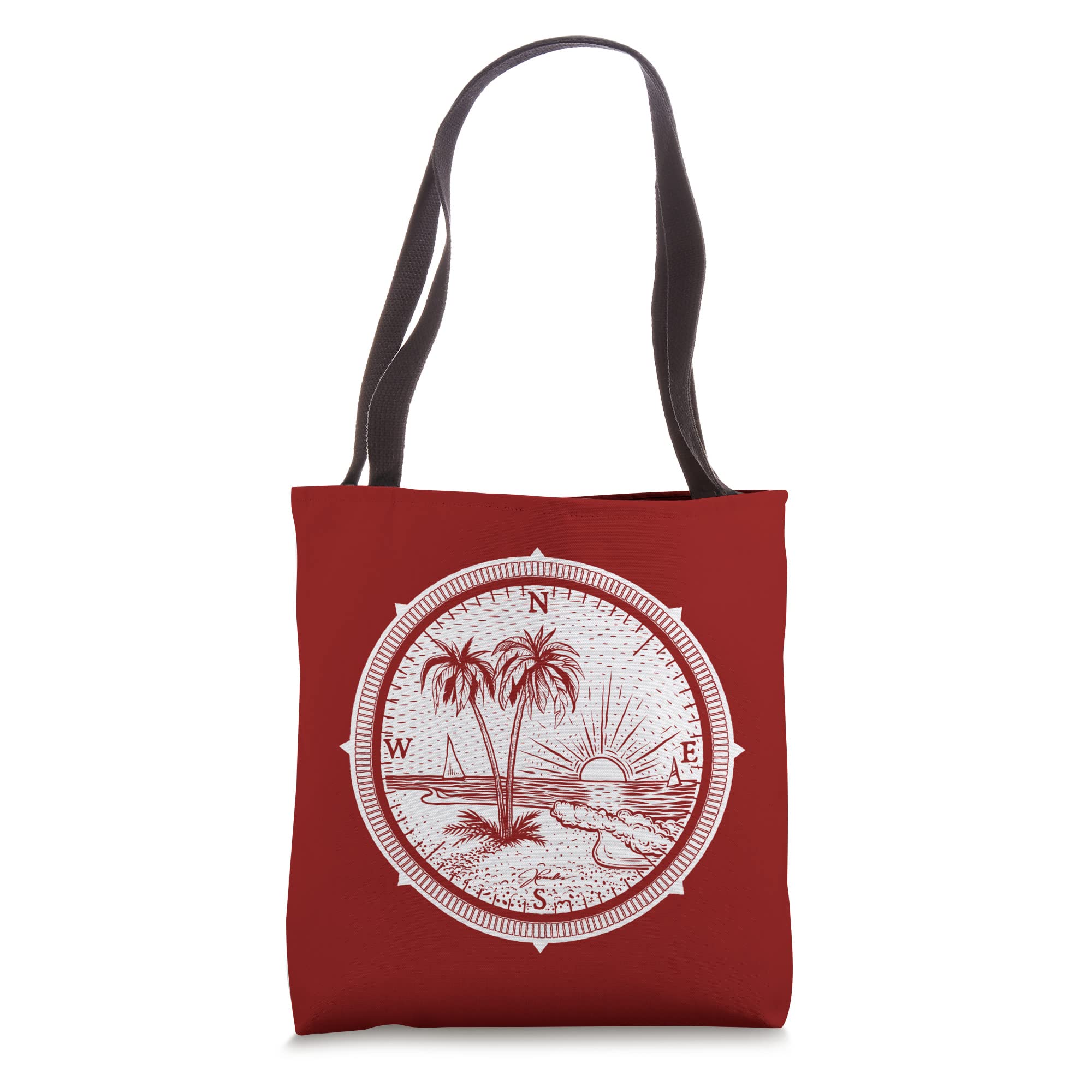 JCombs: Stylish Compass Rose & Beach Tote Bag - Perfect for Travel, Shopping, and Summer Outings