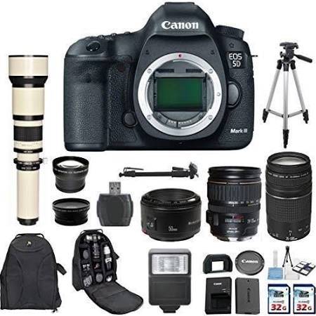 Canon EOS 5D Mark IV 30.4MP DSLR Camera with 28-135mm & 75-300mm III & 50mm Lenses Bundle - Professional Photography for Weddings, Portraits & Travel