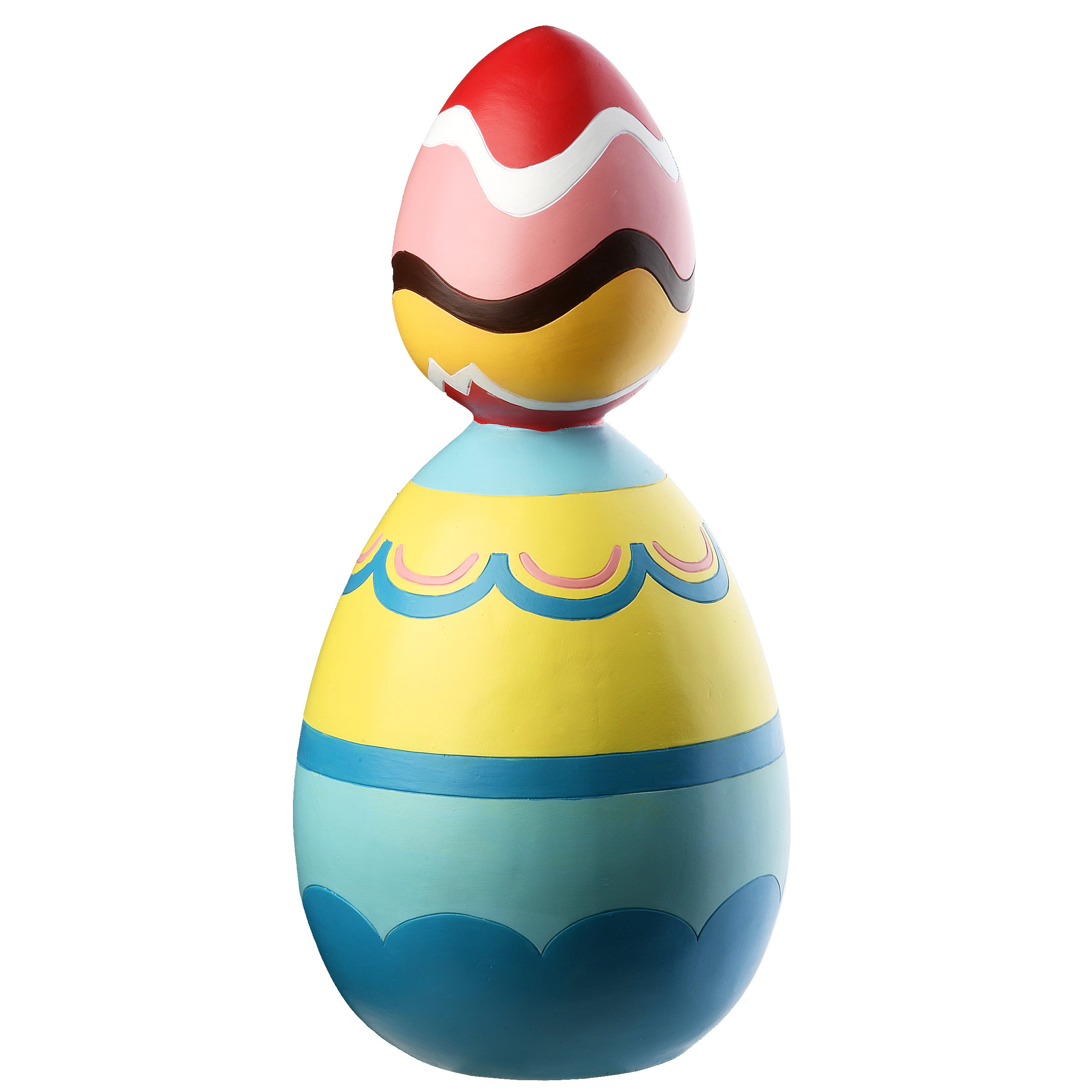 16 Inch Stacked Eggs Table Decor - Easter Centerpiece for Dining Table, Party, and Home Decoration