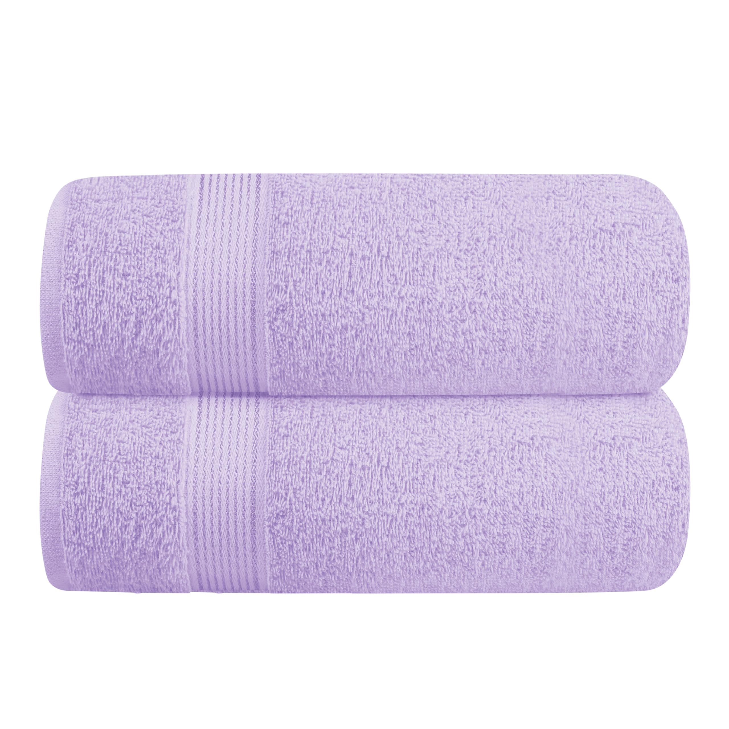Belizzi Home 2 Pack Oversized Cotton Bath Towels 28x55 Inches - Ultra Absorbent, Quick Dry, Lightweight - Perfect for Gym, Travel, Camping, Pool & Spa - Dark Purple
