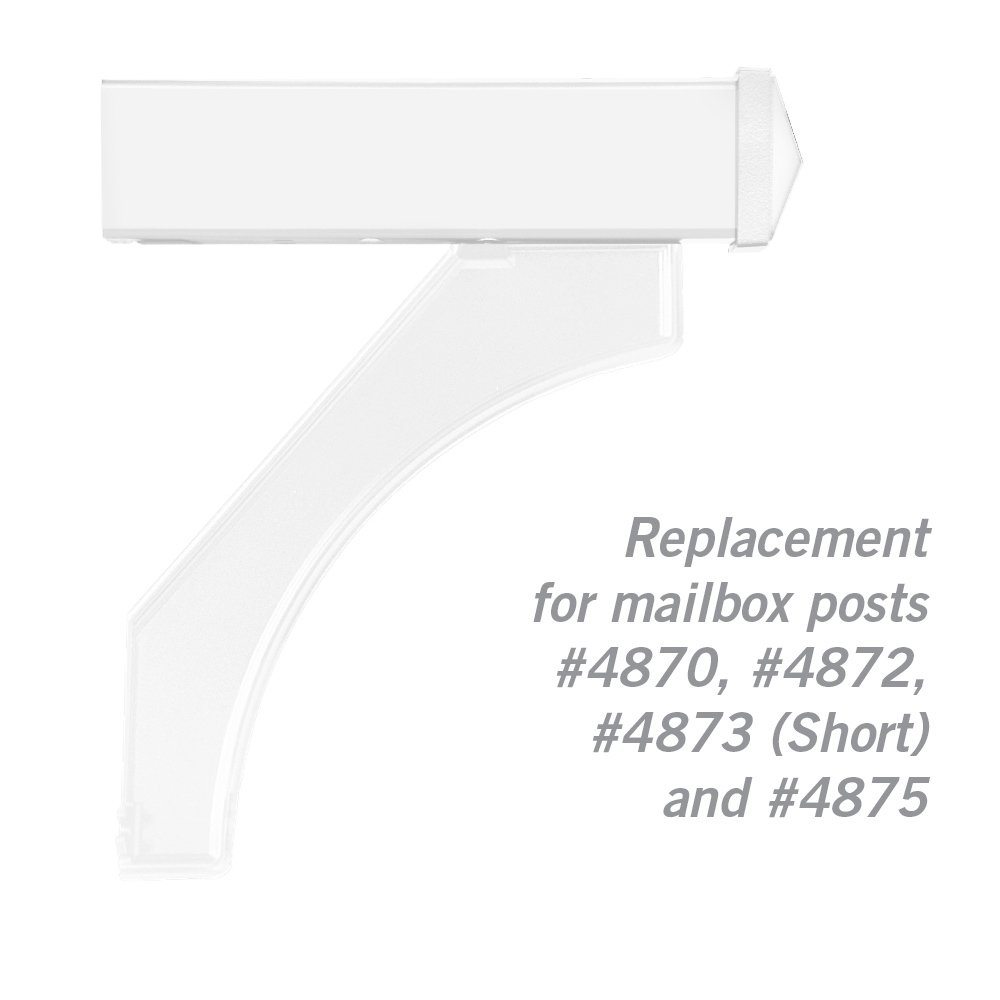 Salsbury Industries 4377WHT White Mailbox Arm Replacement Kit for Deluxe Post - Perfect for Roadside Mailbox Repair & Maintenance