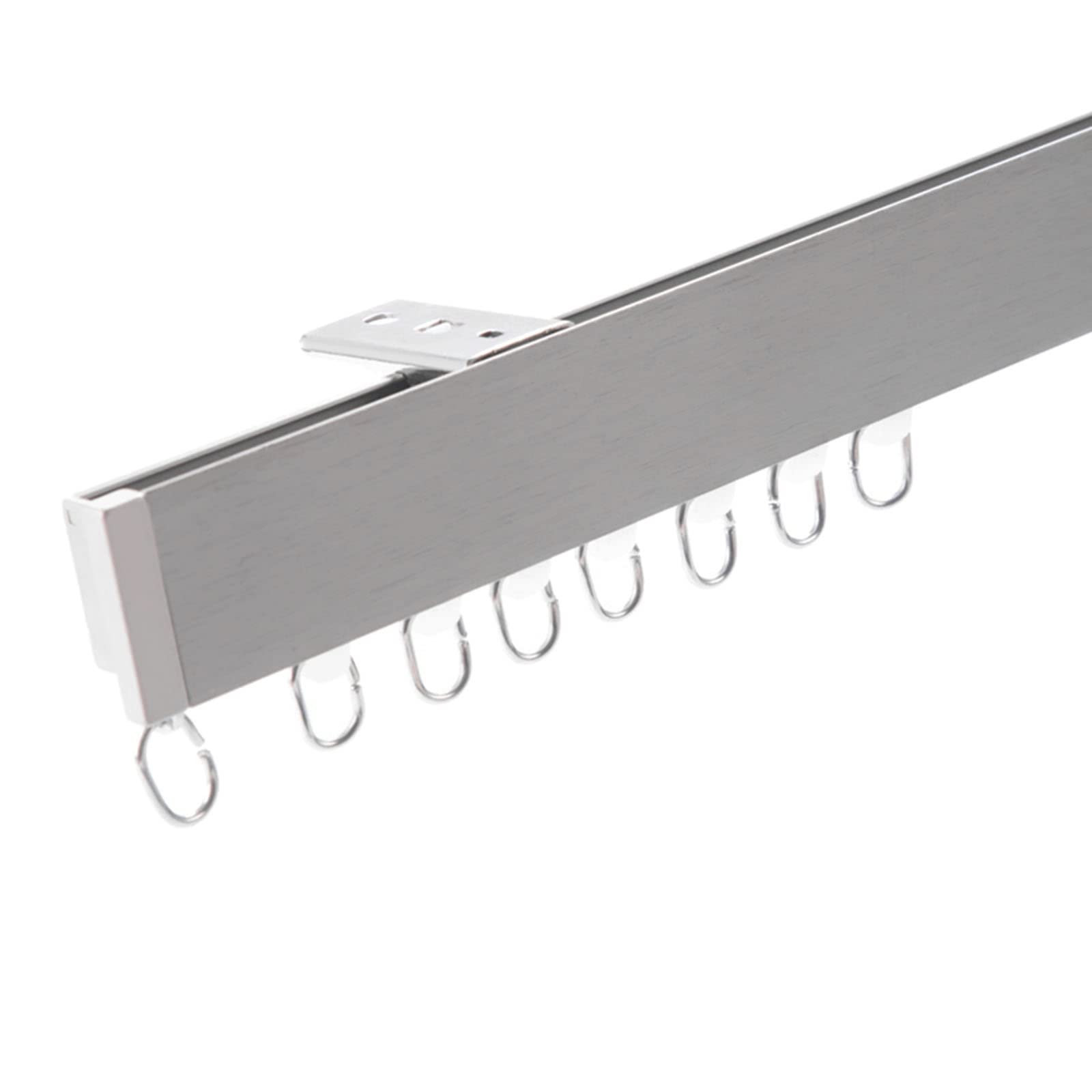 Ceiling or Wall Mount Curtain Track Kit - Adjustable Straight Curtain Rail System for Large & Small Spaces (1.0-3.0m) - Compatible with Grommet & Pinch Pleat Drapes - White Ceiling Mount - Perfect for Living Room, Bedroom & Office Window Treatments