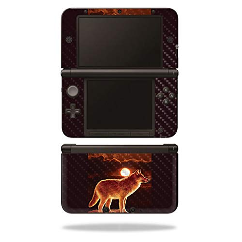 Premium Carbon Fiber Skin for Nintendo 3DS XL (2012-2014 Model) - Sunset Wolf Design | Protective & Durable Textured Finish | Easy to Apply & Remove | Made in USA | Perfect for Gaming Protection & Customization