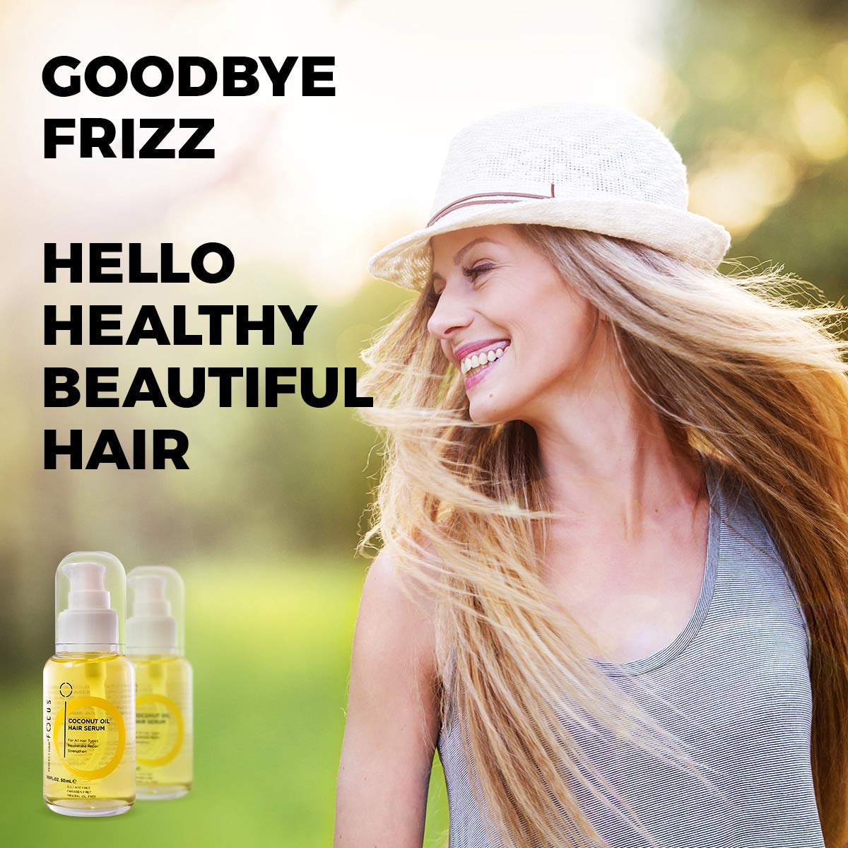 Organic Coconut Oil Hair Serum with Virgin Olive Oil, Sweet Almond, Keratin & Algae Extract - Hair Repair Treatment for Dry, Damaged Hair - Strengthens, Nourishes & Restores Shine - 50ml (5 Pack) - Perfect for Daily Hair Care, Salon Treatments & Travel Essentials