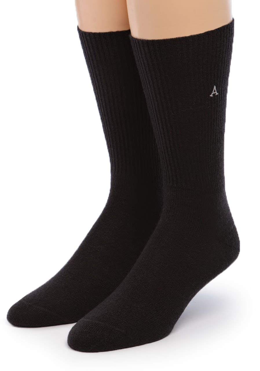 Premium Baby Alpaca Wool Dress Socks for Men & Women - Soft & Warm Winter Socks - Black Medium - Perfect for Office, Hiking & Cold Weather Comfort