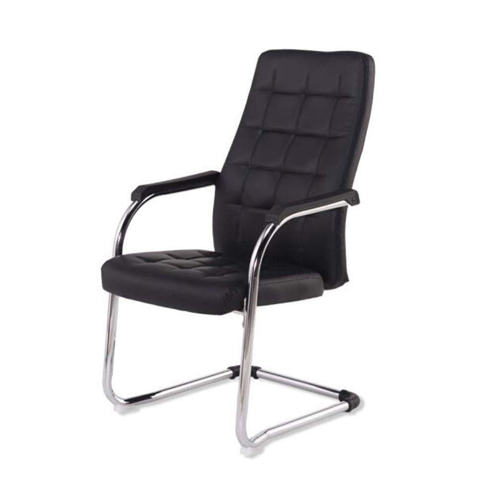 Premium Leather Office Chair with Cushioned Seat - Ergonomic Computer Desk Chair with Chrome Base for Home Office, Dining Room & Study - Comfortable Armchair for Work, Gaming & Relaxation