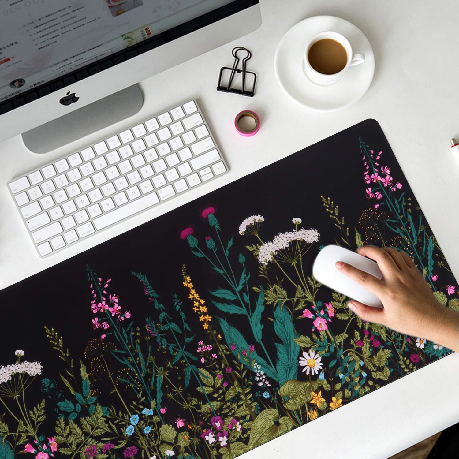 iCasso XXL Extended Gaming Mouse Pad - Large Desk Mat with Non-Slip Rubber Base & Stitched Edges - Perfect for Work, Gaming, Office & Home Use - Ideal for PC, Laptop & Computer Setup