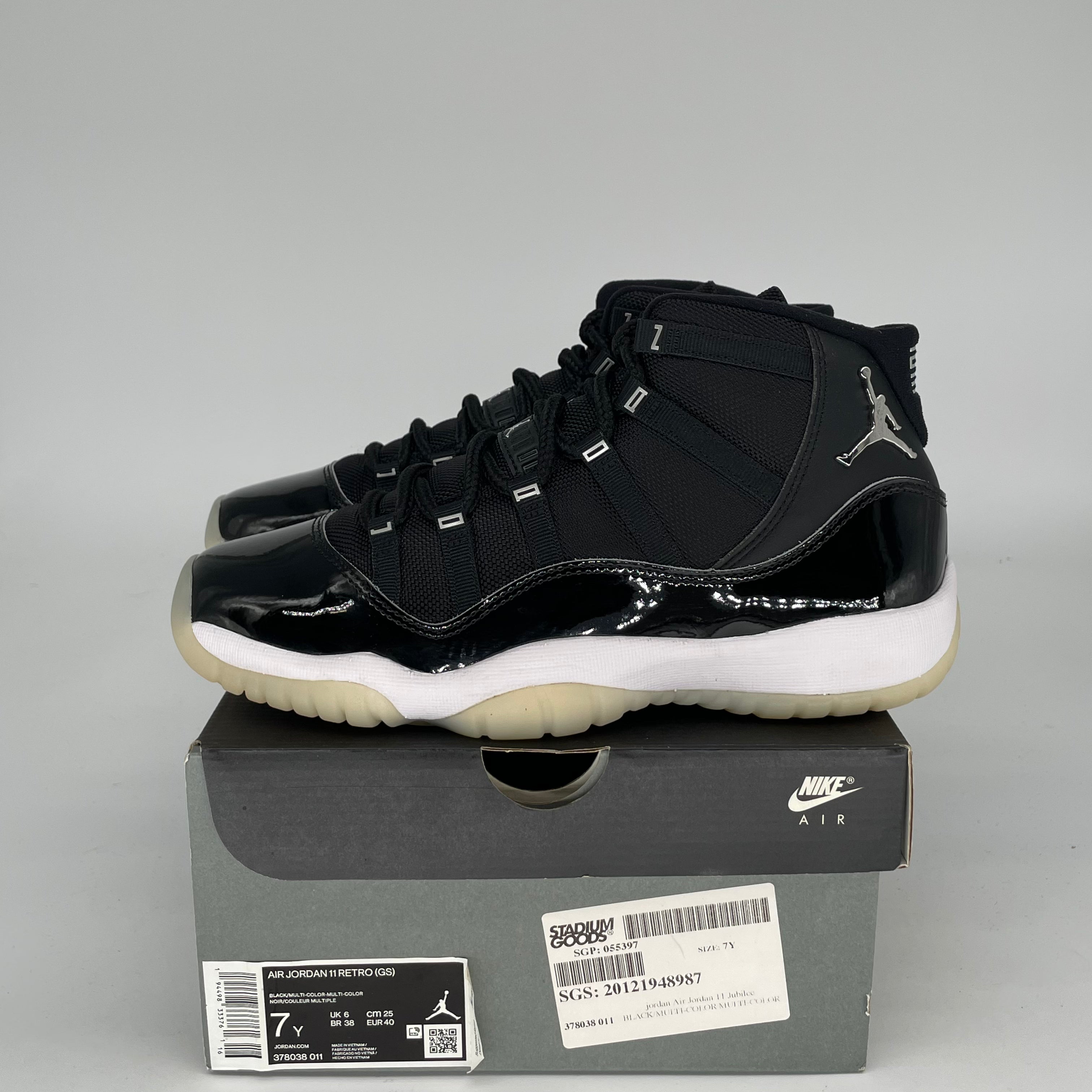 Air Jordan 11 Jubilee Retro Basketball Shoes - Men's Size 7 & Women's Size 8.5W (Style Code 378038-011) - Perfect for Sneaker Collectors & Court Performance