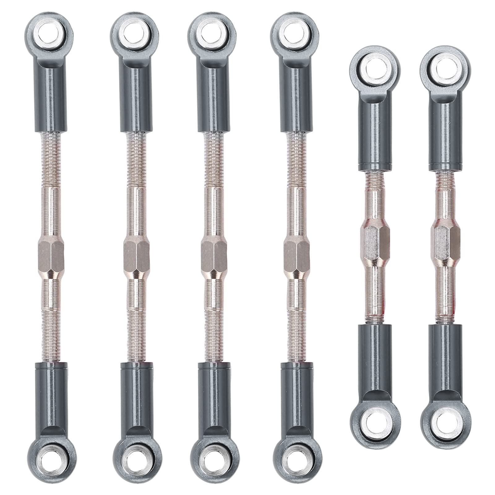 Dilwe RC Pull Rod Link Rod Set - 3 Colors, Metal Steering Servo Linkages Tie Rod for WLtoys 144001 124018 124019 1/14 Scale RC Cars (Titanium) | Durable Upgrade Part for Off-Road Racing & Drifting