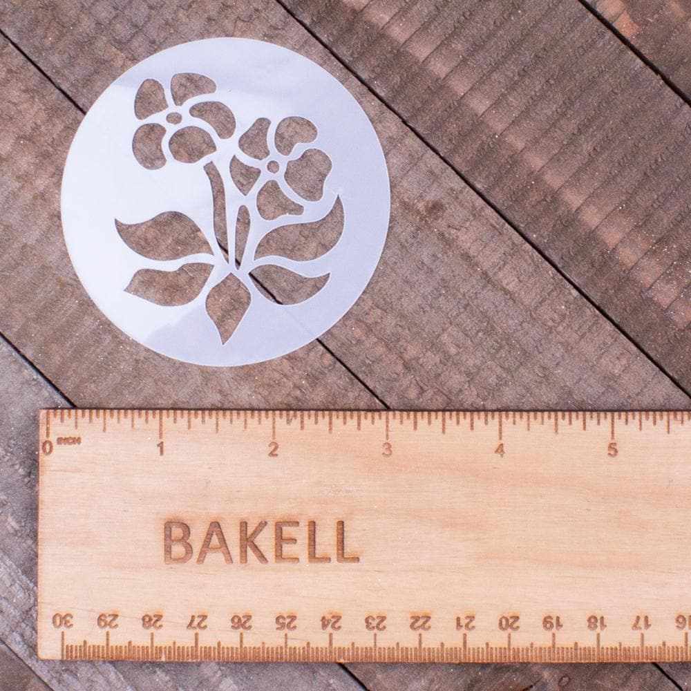4-Piece Floral Round Flower Stencil Set (3x3 Inch) | Bakell® for Cake Decorating, DIY Crafts, and Scrapbooking