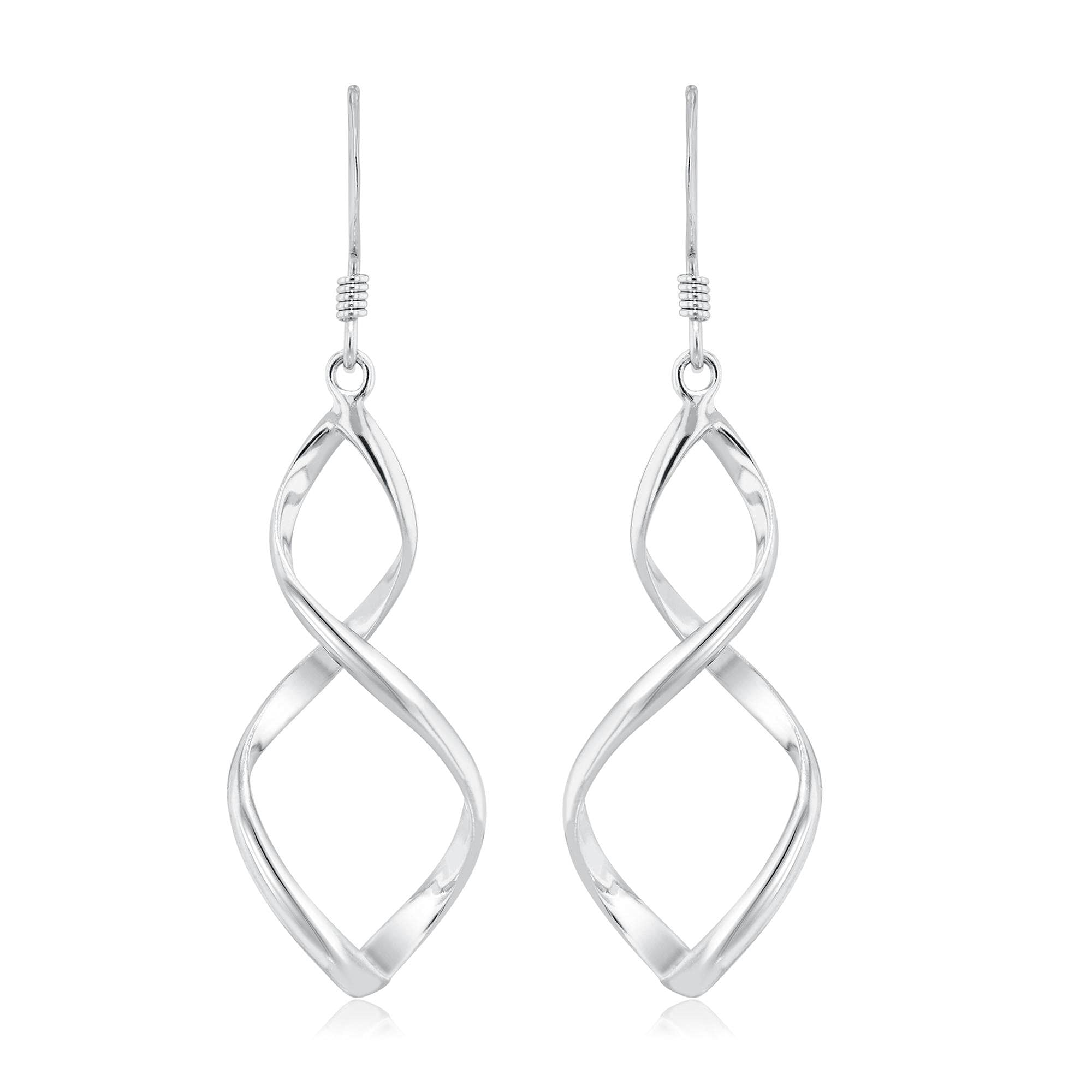 Sterling Silver Swirl Drop Earrings for Women - Elegant Dangle Earrings for Party, Wedding & Everyday Wear | 925 Silver Jewelry Gift