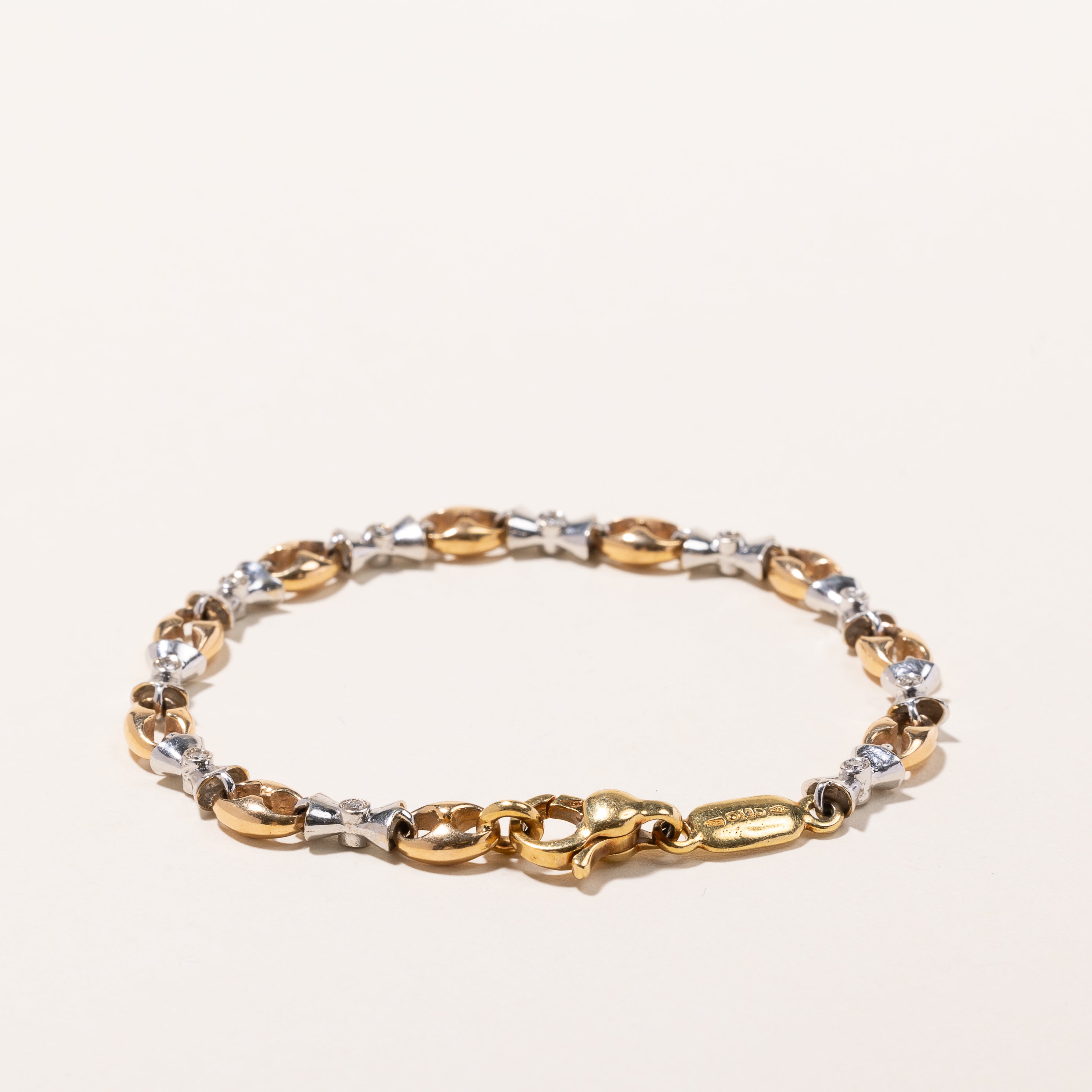18K Two Tone Gold Diamond Bracelet for Women | 0.34ctw | 7 Inches | Elegant Tennis Bracelet for Anniversary, Birthday & Special Occasion Gifts
