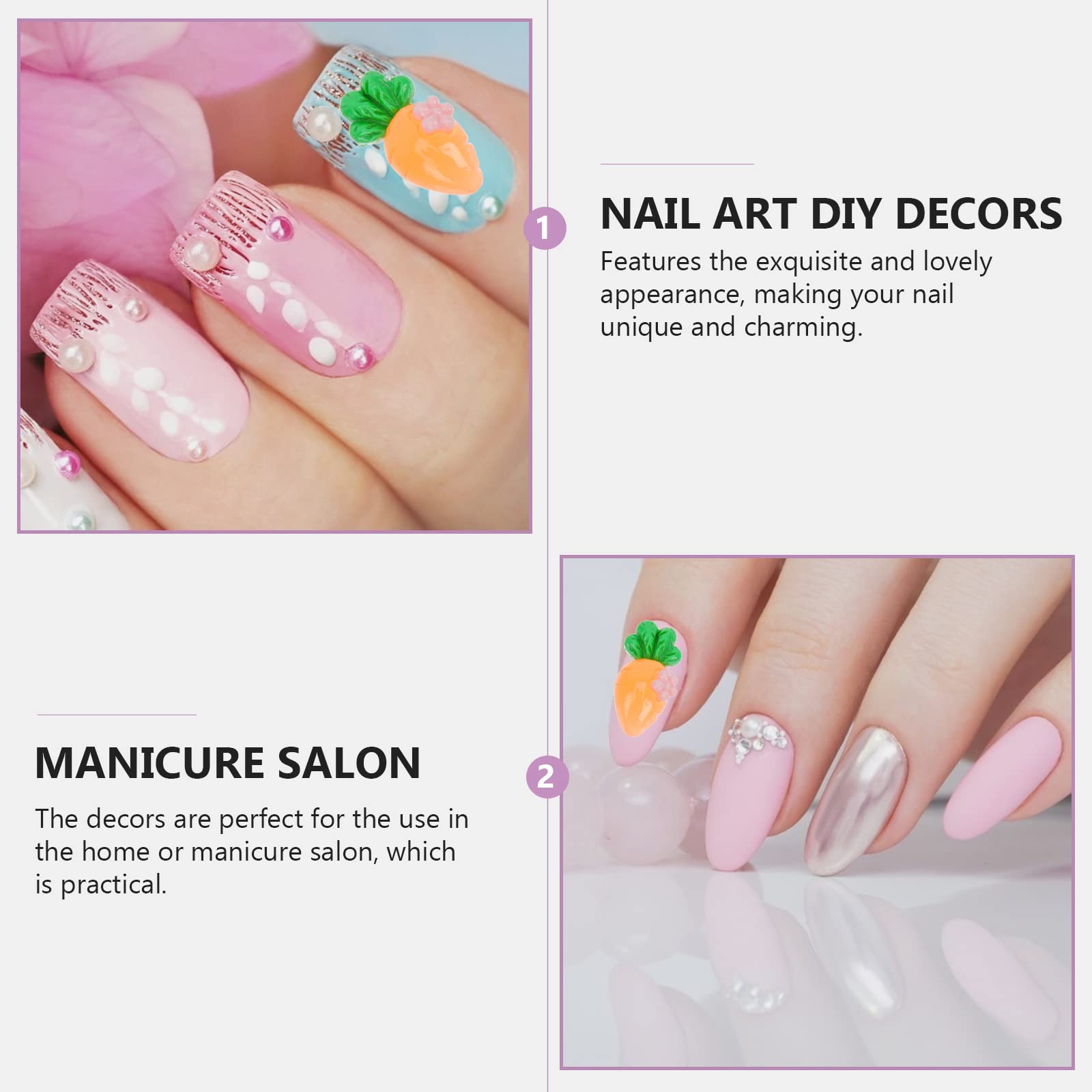 FOMIYES 30Pcs Cute Cartoon Nail Art Decorations - DIY Nail Stickers for Manicure, Nail Art Design - Perfect for Parties, Weddings, and Nail Salon Use