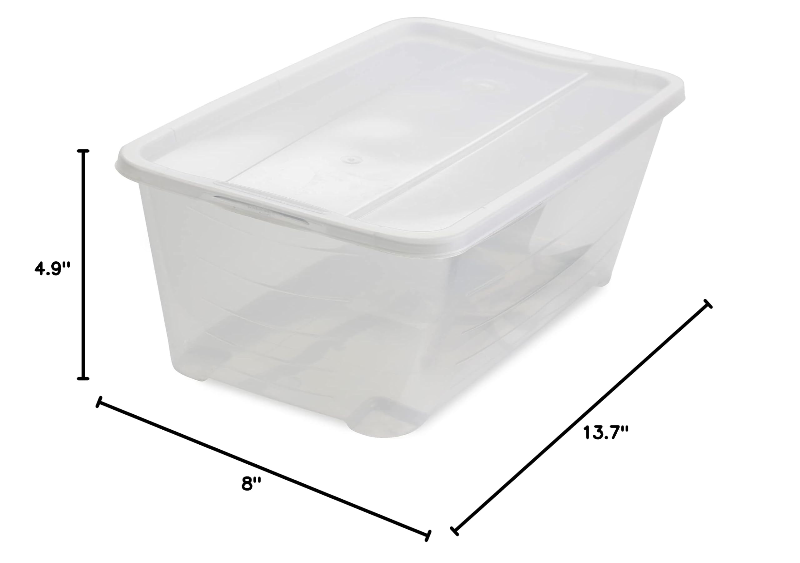 6-Pack Clear Plastic Storage Boxes with Lids – 6L Multi-Purpose Stackable Shoe, Accessory & Closet Organizer Bins – Perfect for Home, Office & Dorm Organization (160 Pack)