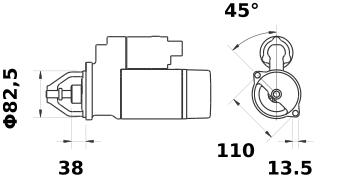 MAHLE Letrika (Iskra) Starter Motor 12VDC - AZF4383 11.132.402 - Reliable Engine Starting for Cars, Trucks & Heavy Equipment
