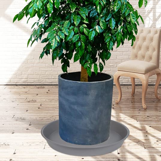 6 Pack 12 Inch Plant Saucers - Round Drip Trays for Indoor/Outdoor Pots - Heavy Duty Plastic Plant Pot Trays (12