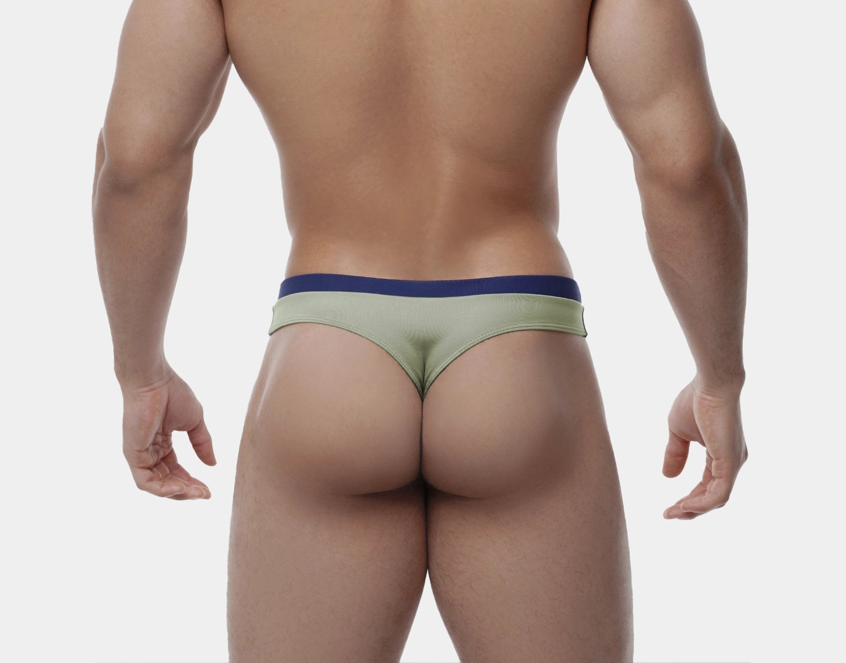 PUMP! Beach Bum Water Swim Thong - Navy/Green | Comfortable & Quick-Drying Swimwear for Beach, Pool & Water Sports