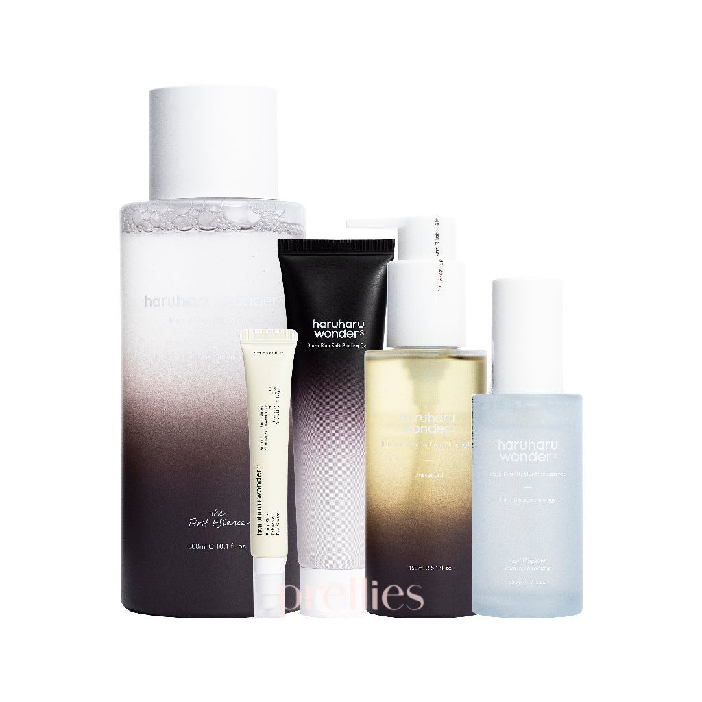 Haruharu Wonder Black Rice Daily Skincare Set - Korean Moisturizing Toner & Serum for Dry & Sensitive Skin | Hydrating Face Care Routine for Day & Night Use