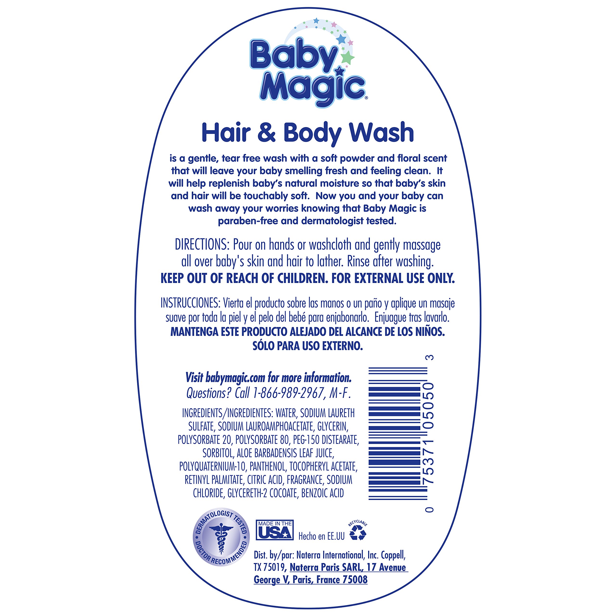 Baby Magic Hair and Body Wash for Infants & Toddlers - Gentle 2-in-1 Shampoo & Body Wash with Soft Powder Scent - 30 oz - Perfect for Bath Time & Sensitive Skin Care