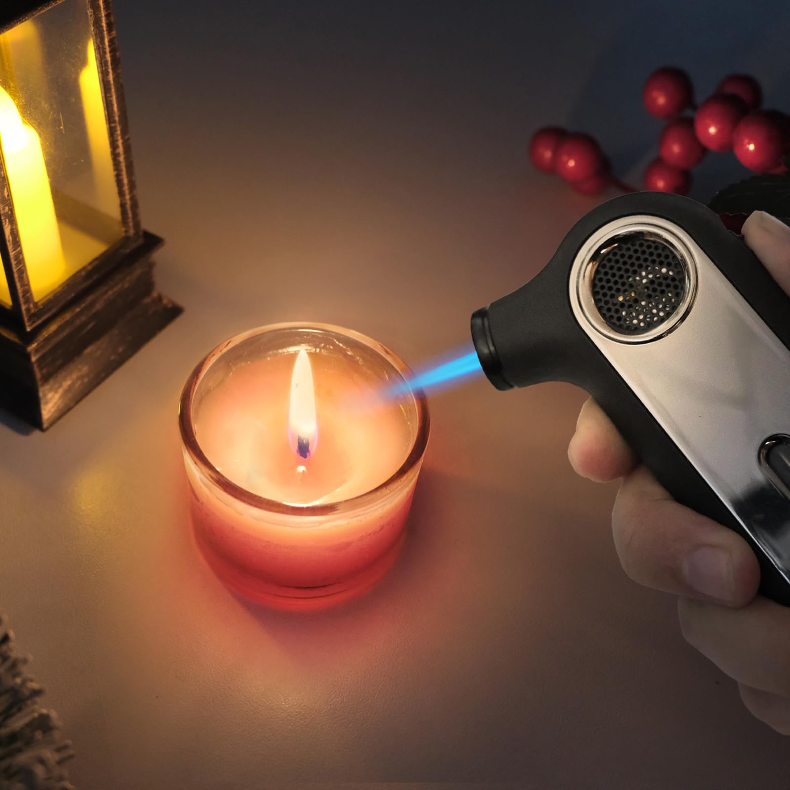 Urgrette 2 Pack Refillable Butane Torch Lighters - Windproof Single Jet Flame Adjustable Pocket Lighter for Men & Women | Perfect for Camping, BBQ, Grilling, Candle Lighting & Outdoor Activities (Fuel Not Included)