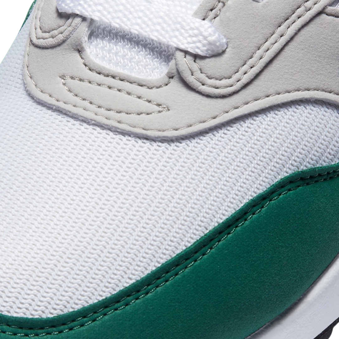 Nike Air Max 1 Anniversary Green White Evergreen Aura Neutral Grey Black Running Shoes for Men - Comfortable Sneakers for Jogging, Gym Workouts & Casual Wear