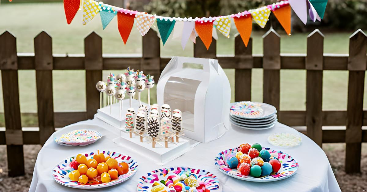 8pcs Cake Pop Holder Boxes with Clear Window - Portable Display Stand for Party Treats