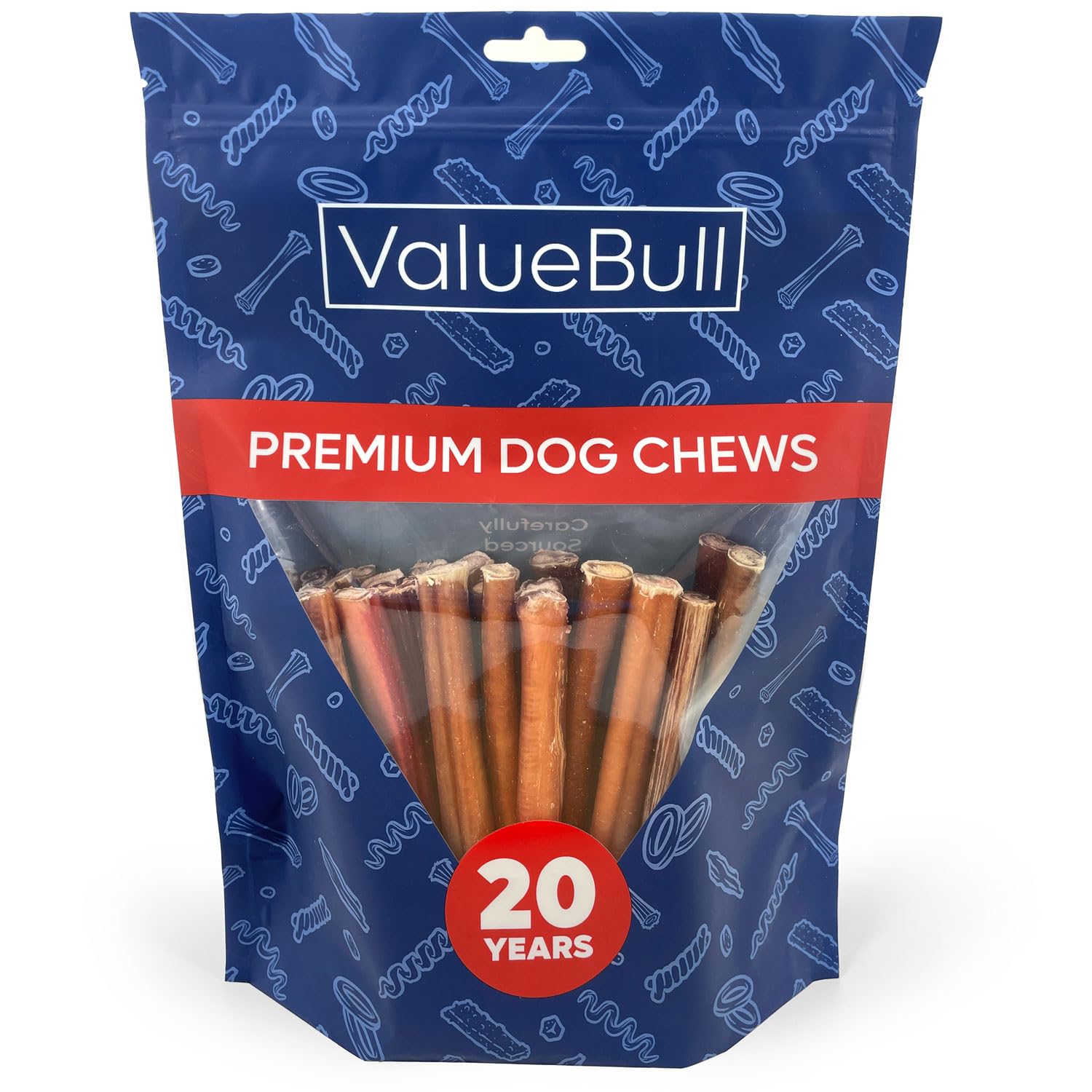ValueBull Thick 6-Inch Natural Bully Sticks for Dogs - 25 Count All-Natural 100% Beef Pizzle Dog Treats | Single-Ingredient Rawhide Alternative | Perfect for Training, Chewing & Dental Health