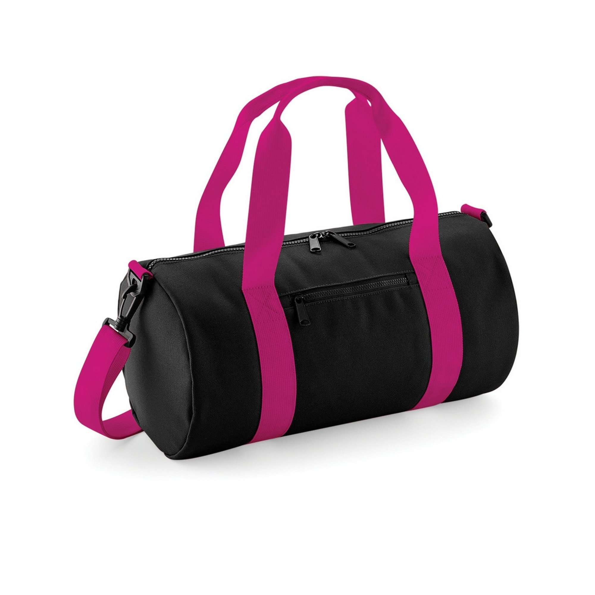 BagBase Mini Barrel Shoulder Bag 2-Pack - One Size - Black & Fuchsia Crossbody Purse for Women - Perfect for Travel, Shopping & Everyday Use
