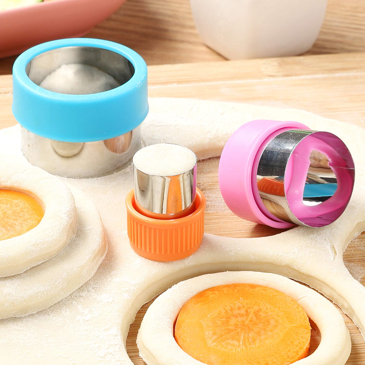 6-Piece Stainless Steel Round Cookie Cutter Set - Graduated Sizes for Perfect Donuts, Scones & Pastries | Durable Baking Tools for Home & Professional Use