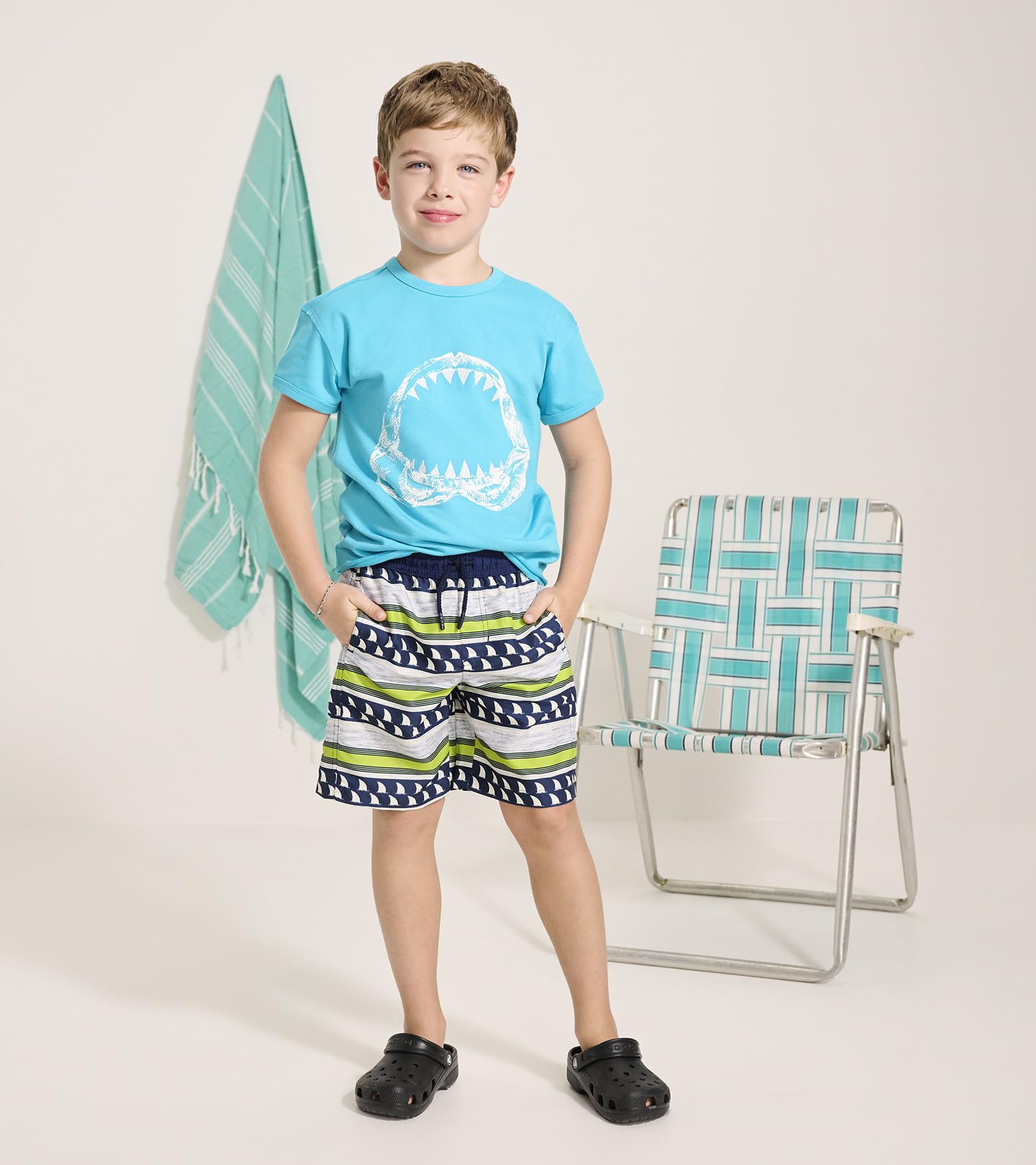 Hatley Boys' Swim Board Shorts - Quick-Dry Swim Trunks for Kids, UPF 50+ Sun Protection - Perfect for Beach, Pool & Summer Water Activities