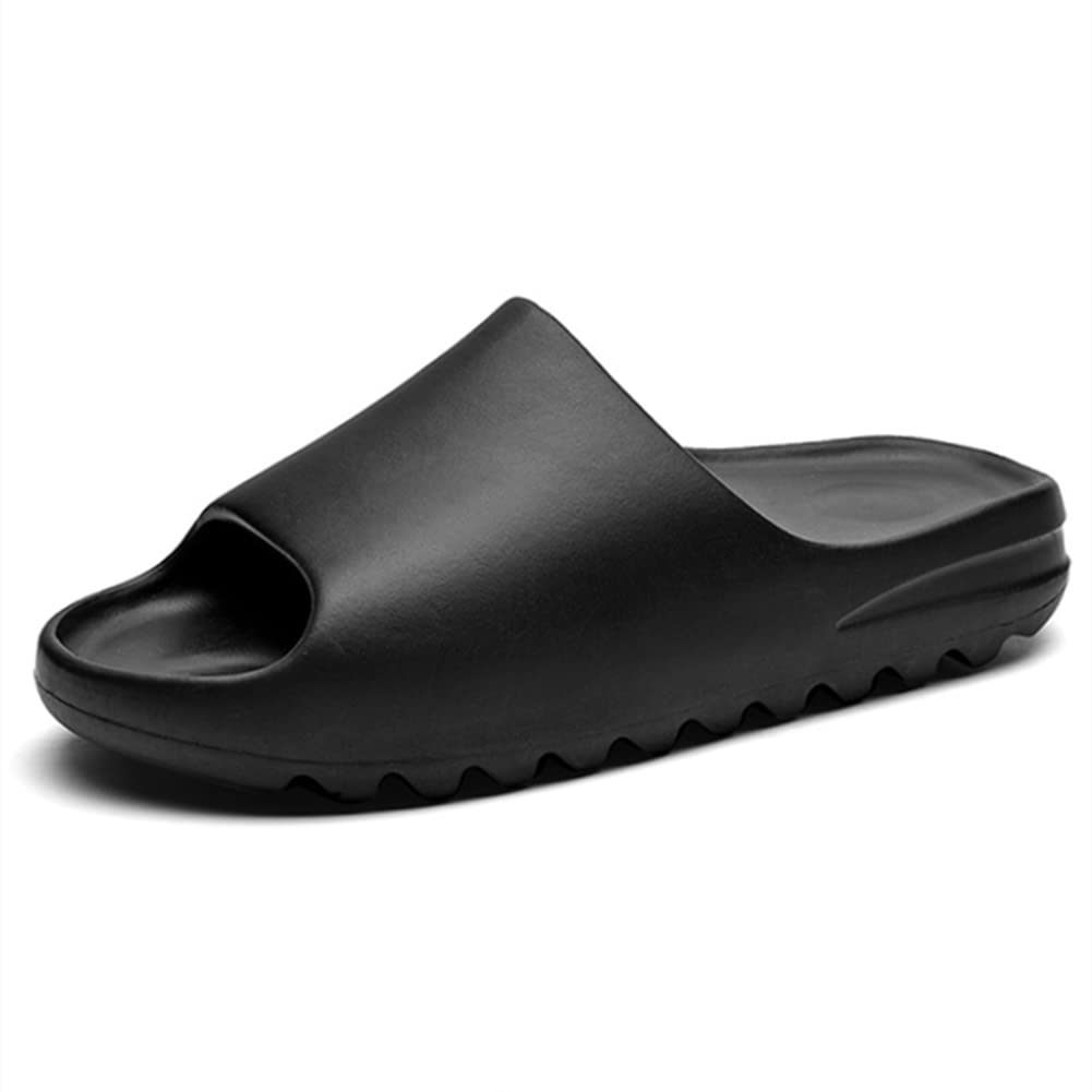 **CongYee Comfortable Slide Sandals for Men & Women - Non-Slip Thick Soft Platform Slippers for Indoor/Outdoor Use - Perfect for Shower, Bathroom, Home, and Beach - Black Size 37-38 (US 6-7 Women / 5-6 Men)**