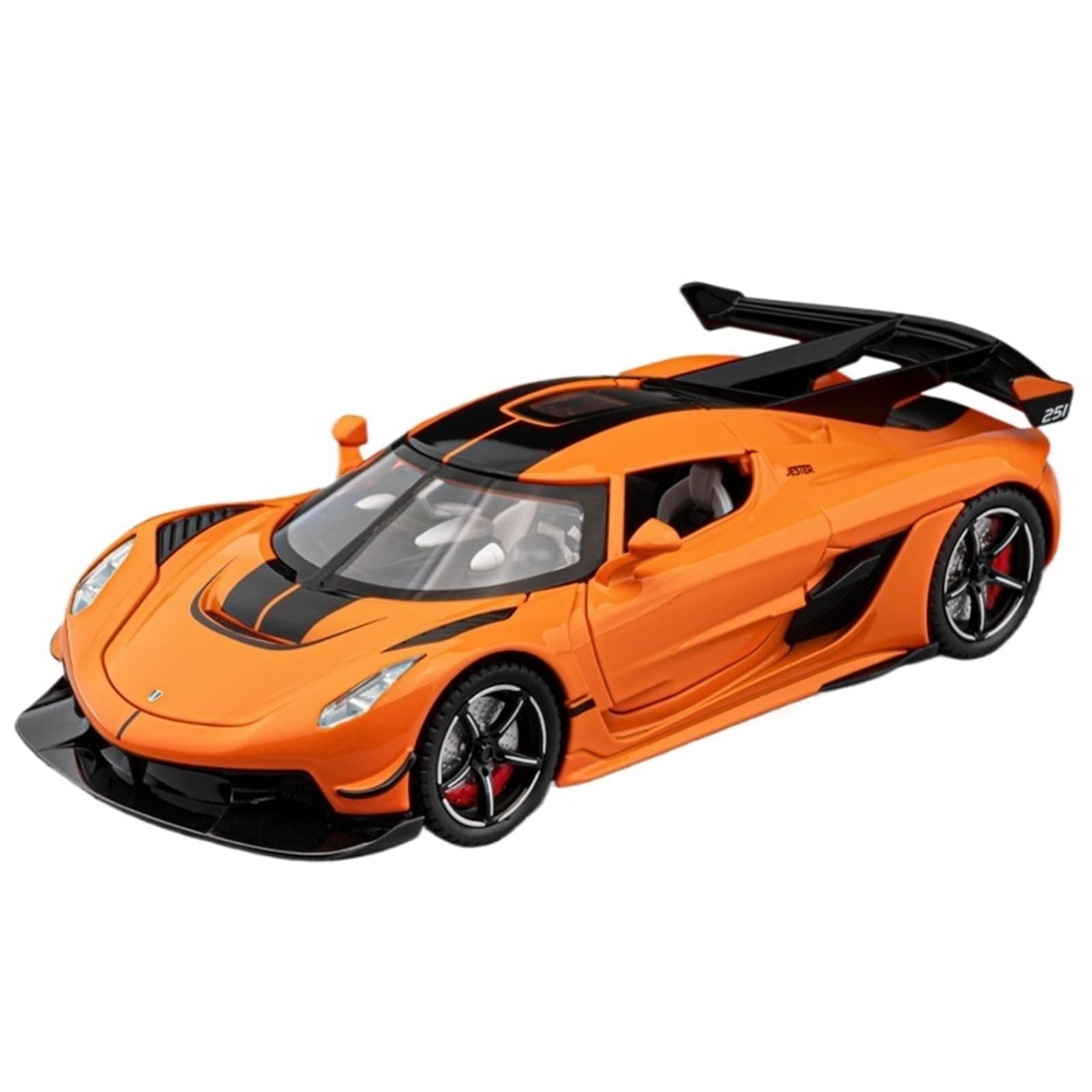 Koenigsegg Jesko Alloy Desktop Car Model - 1:22 Scale Orange Collectible Toy for Men & Women - Perfect for Office Decor, Gift Giving & Car Enthusiast Collections (20.2cm/8in)