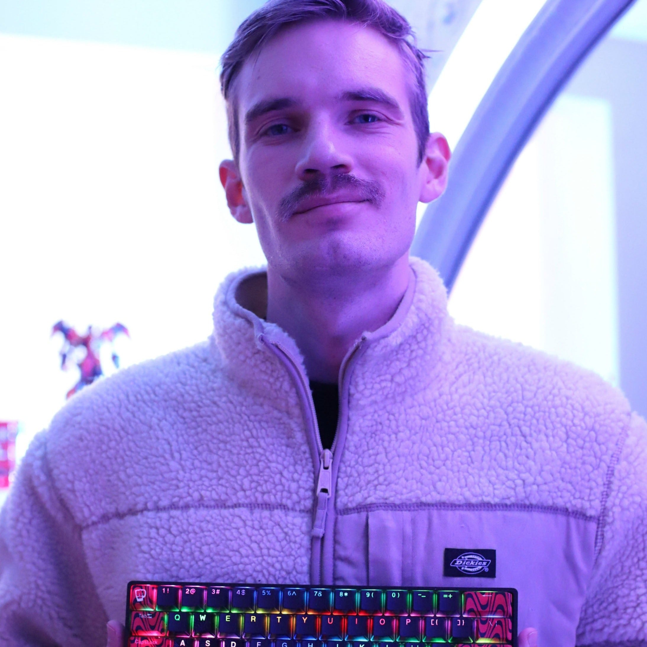 PewDiePie Gaming Keyboard and Mouse Combo Set - RGB Backlit Mechanical Keyboard & Ergonomic Mouse for PC Gamers - Perfect for Streaming, Gaming, and Content Creation