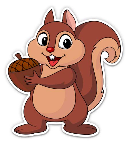 Squirrel Holding a Nut - 8 Inch Vinyl Sticker Decal - Waterproof, Durable for Cars, Laptops, iPads - Perfect for Outdoor Adventures, Office Decor & Personalizing Devices
