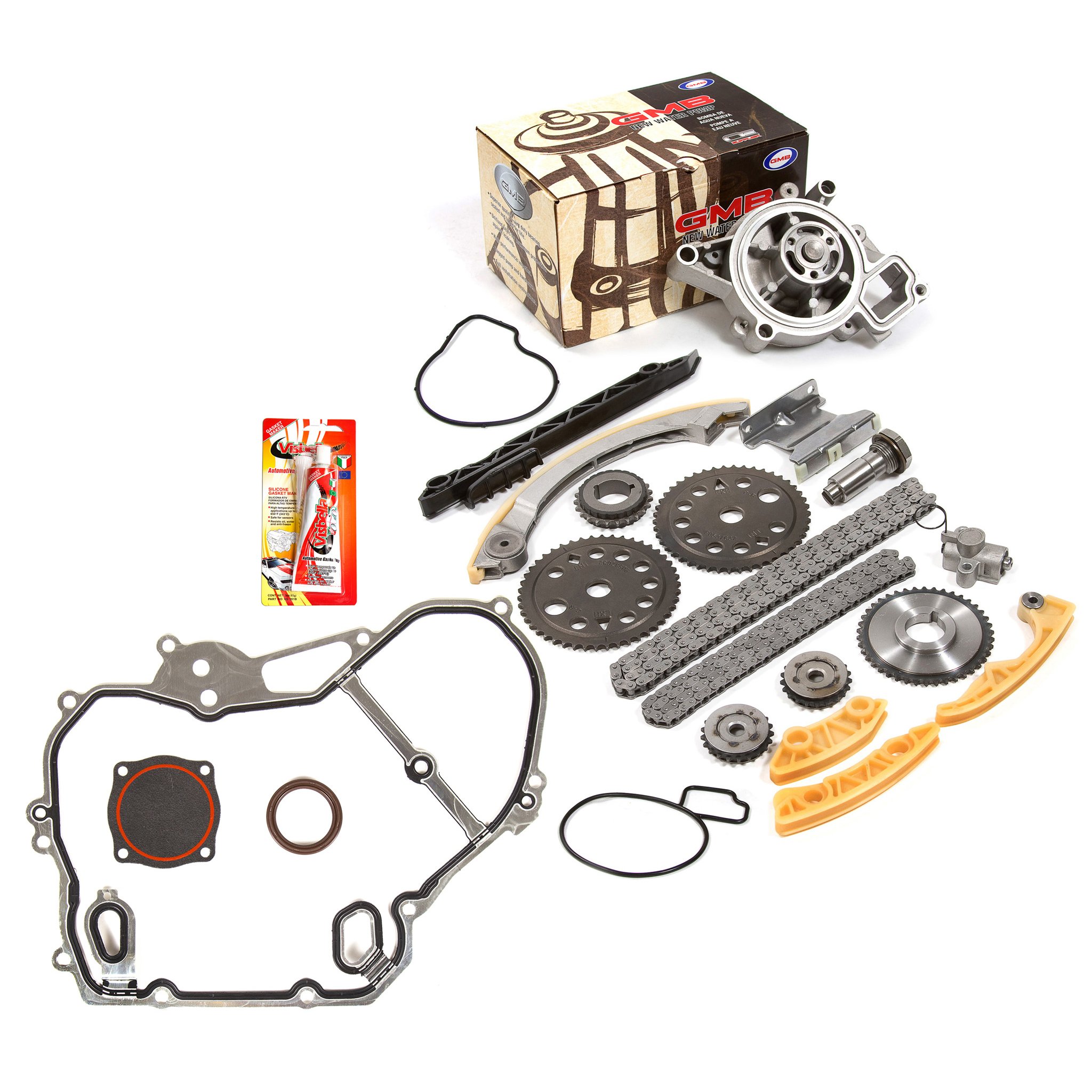 GM 2.0L 2.2L 2.4L DOHC 16V Ecotec Timing Chain Kit with GMB Water Pump & Gaskets - Compatible with 1996-2011 Chevrolet Oldsmobile Pontiac Saturn - Perfect for Engine Repair & Maintenance