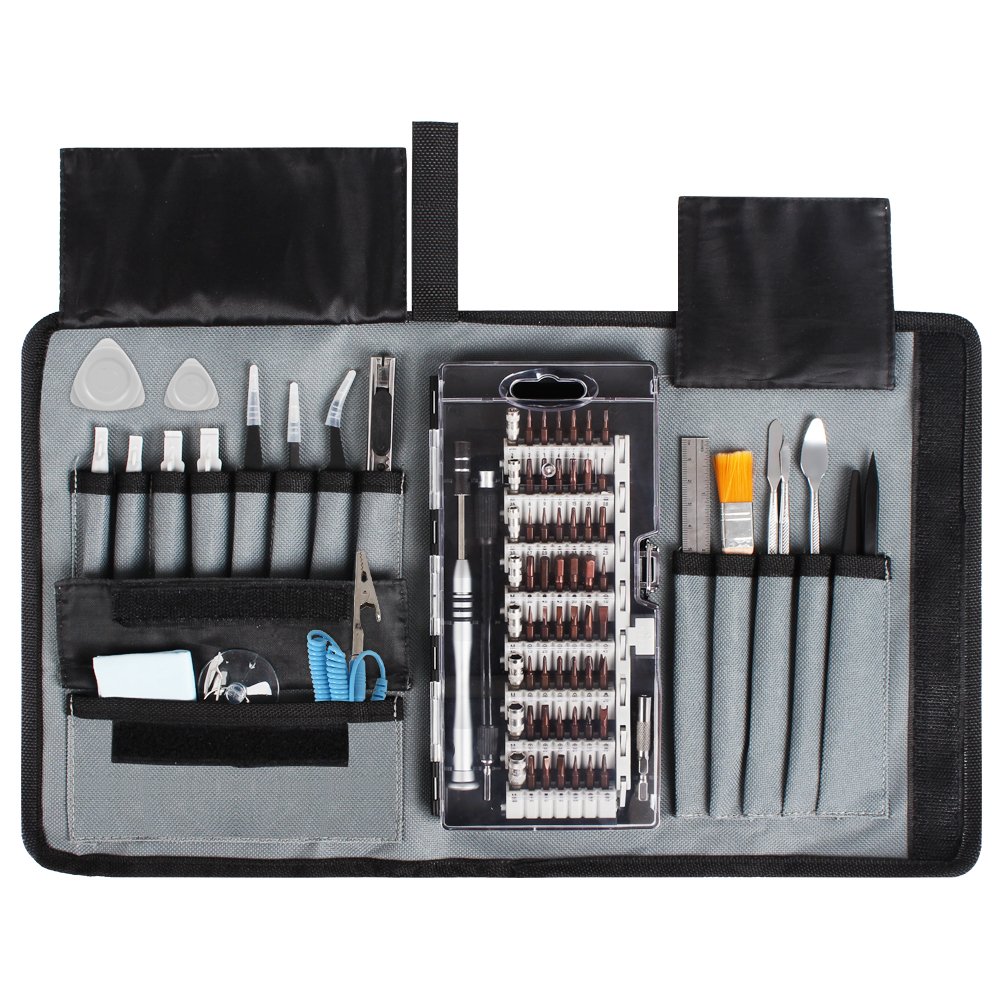 Syntus 80 in 1 Professional Magnetic Screwdriver Set - Precision Electronic Repair Tool Kit for iPhone, iPad, MacBook, PS5, Xbox, Nintendo Switch - Perfect for DIY Fixes & Tech Maintenance - Includes Portable Storage Pouch (Black)