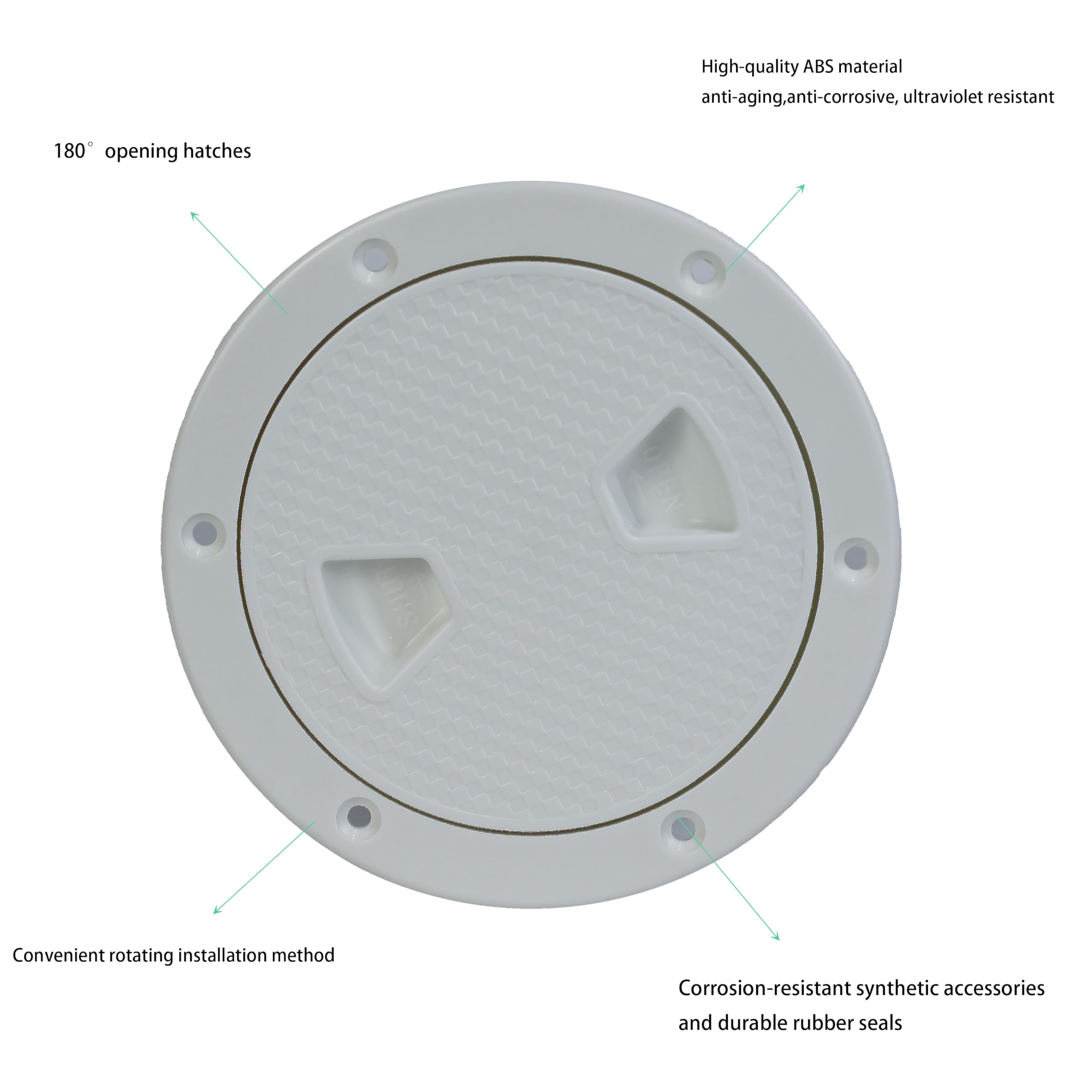**Marine Boat Round Deck Hatch Cover - Non-Slip Waterproof Inspection Plate Access for Kayak, Yacht, Sailboat - Detachable Watertight Lid with Screws Included - Ideal for Marine Safety & Easy Maintenance**