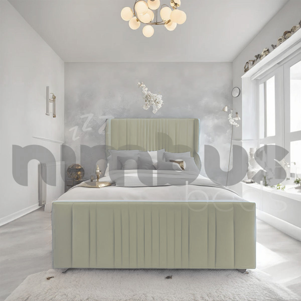 Rio Bed Frame with Wings - Sturdy Queen/King Size Bed Frame with Headboard & Footboard - Perfect for Modern Bedrooms & Guest Rooms